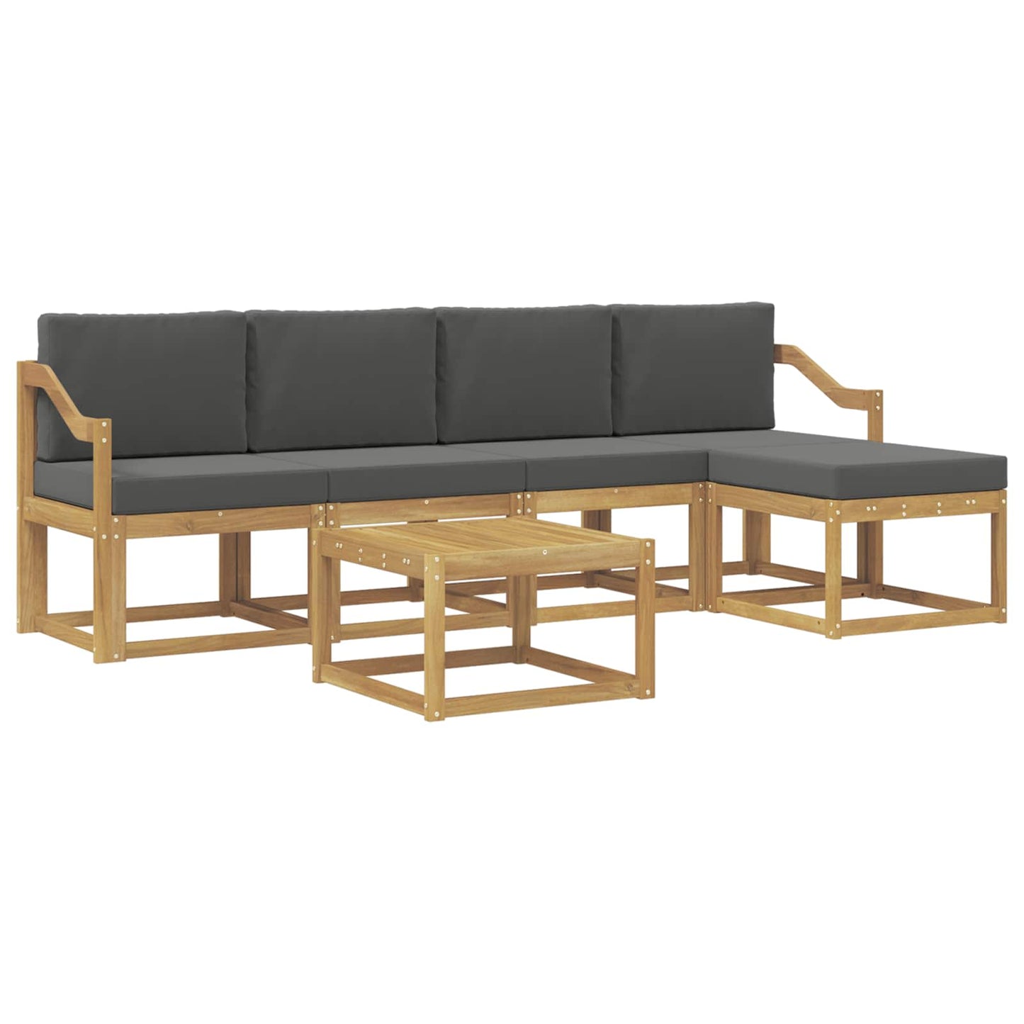 Buiten bankenset met kussen 6 pcs Wit en antracietkleurig is nu te koop bij PeponiXL, paradijselijk wonen!