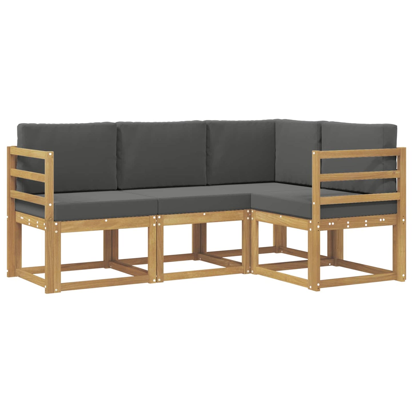 Buiten bankenset met kussen 4 pcs Wit en antracietkleurig is nu te koop bij PeponiXL, paradijselijk wonen!