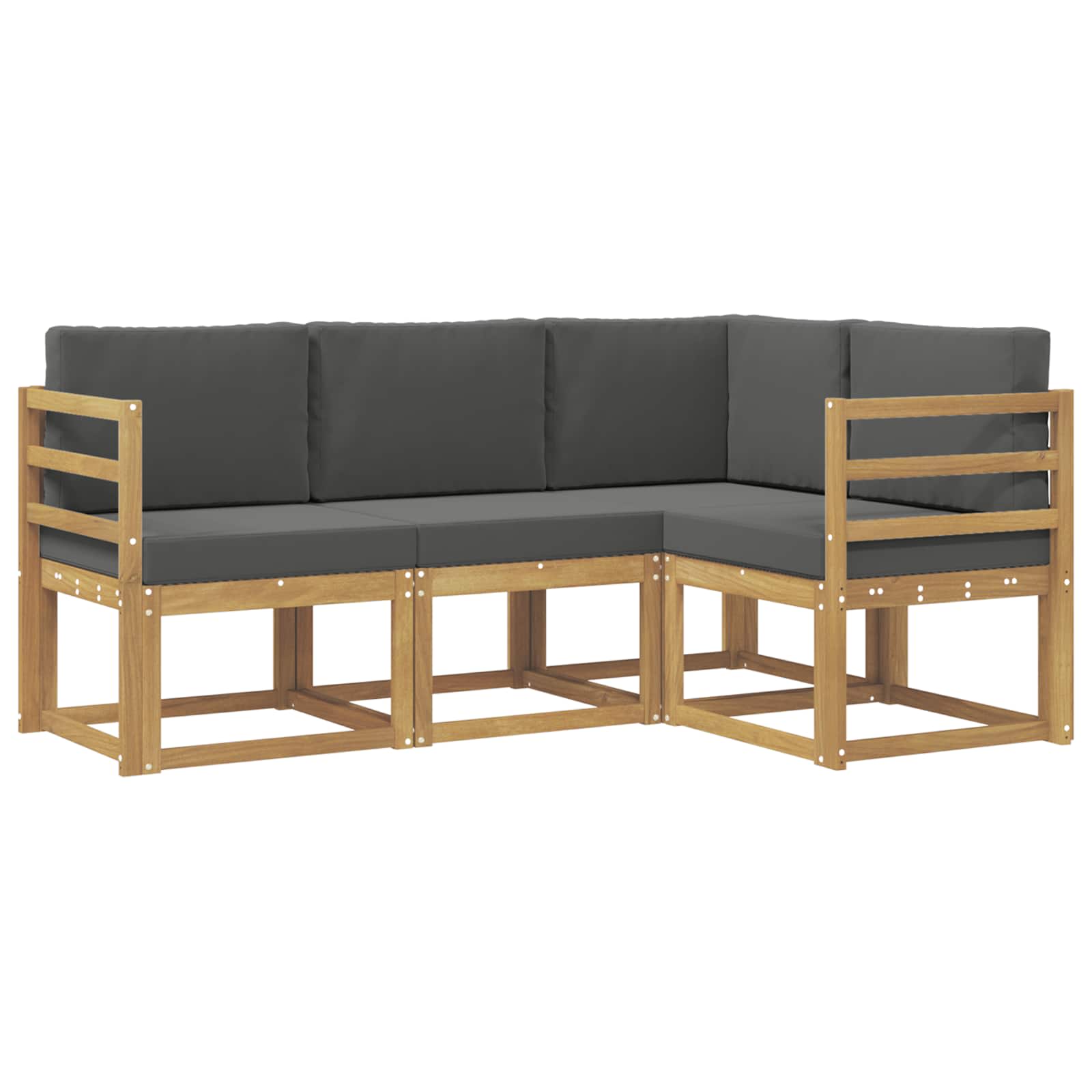 Buiten bankenset met kussen 4 pcs Wit en antracietkleurig is nu te koop bij PeponiXL, paradijselijk wonen!