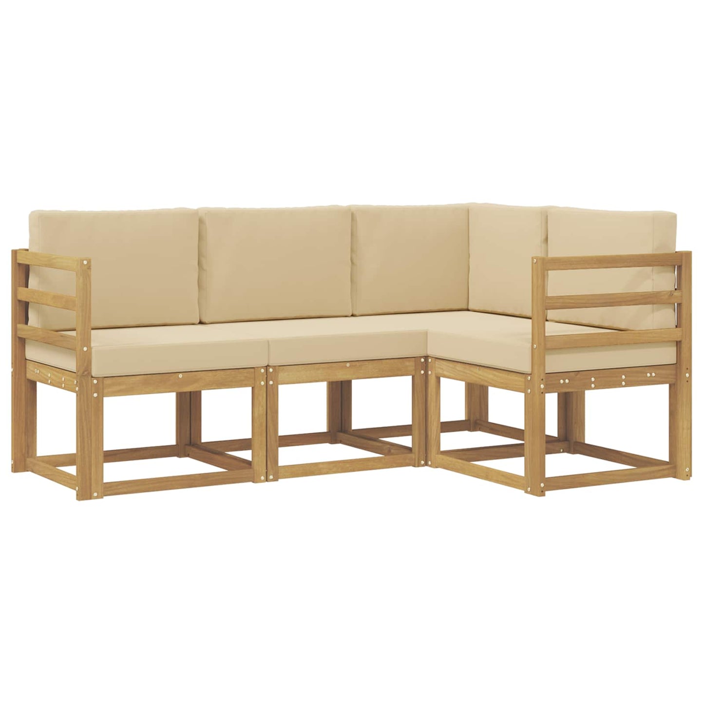 Buiten bankenset met kussen 4 pcs Wit en Beige is nu te koop bij PeponiXL, paradijselijk wonen!