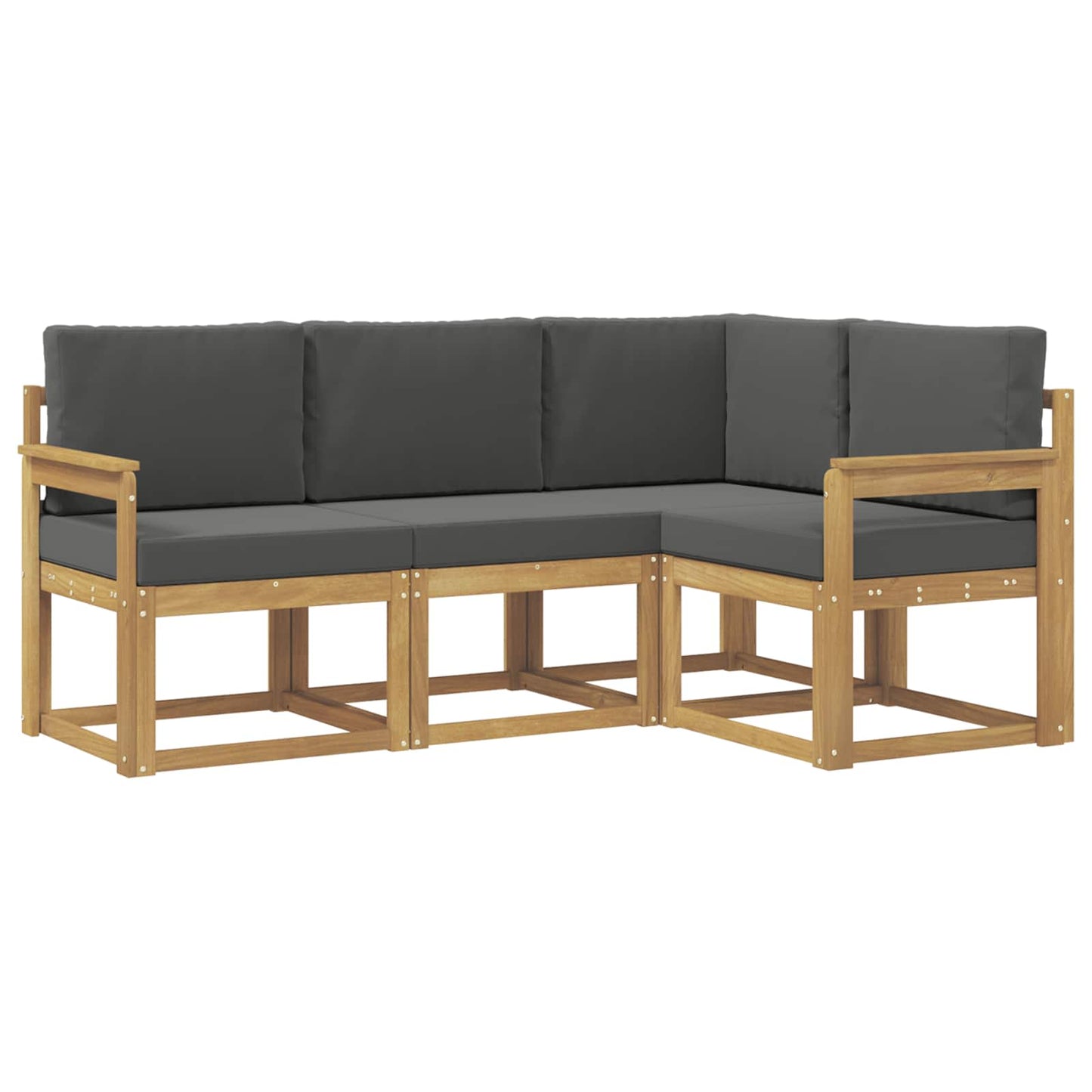 Buiten bankenset met kussen 4 pcs Wit en antracietkleurig is nu te koop bij PeponiXL, paradijselijk wonen!