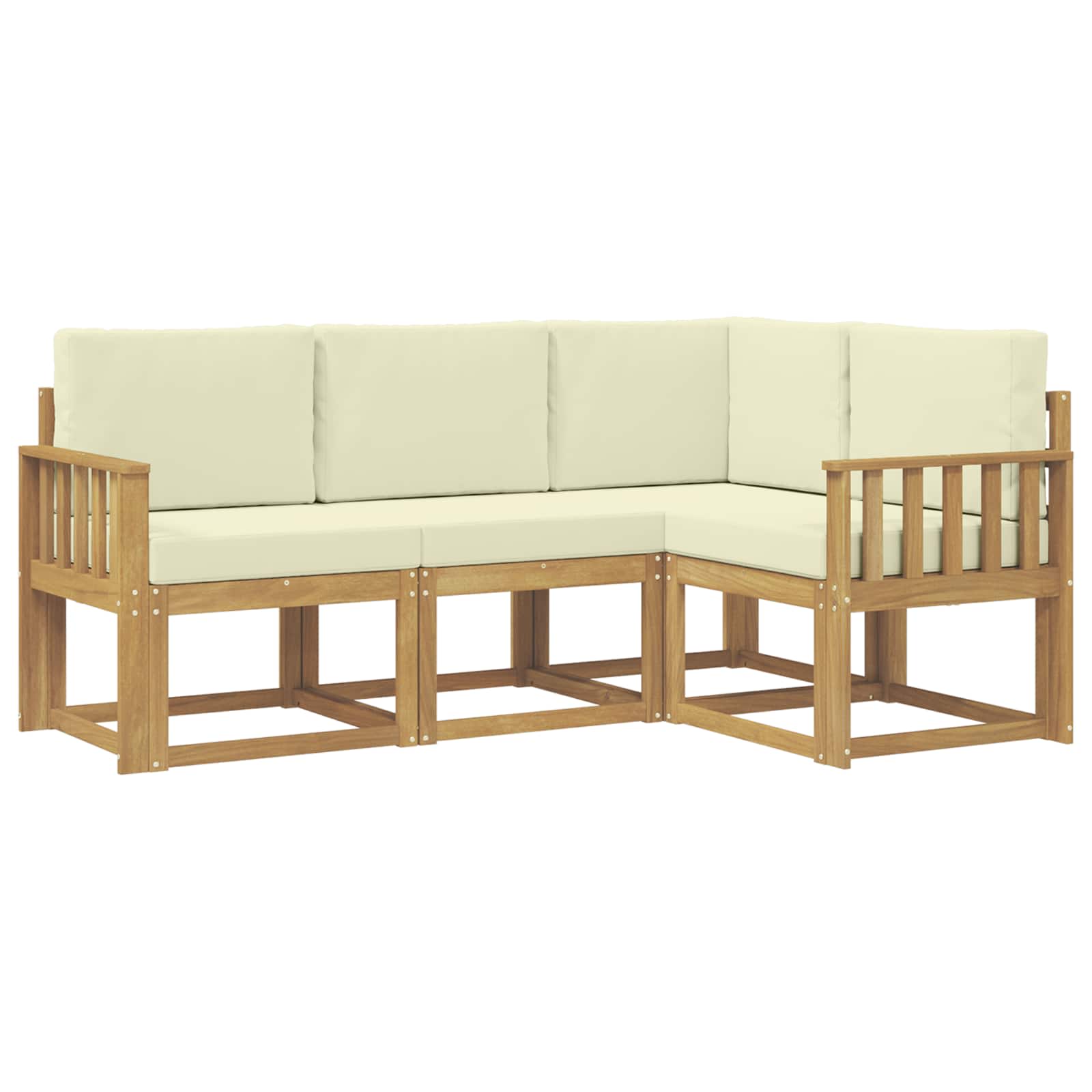 Buiten bankenset 4 pcs Wit en crèmekleurig is nu te koop bij PeponiXL, paradijselijk wonen!