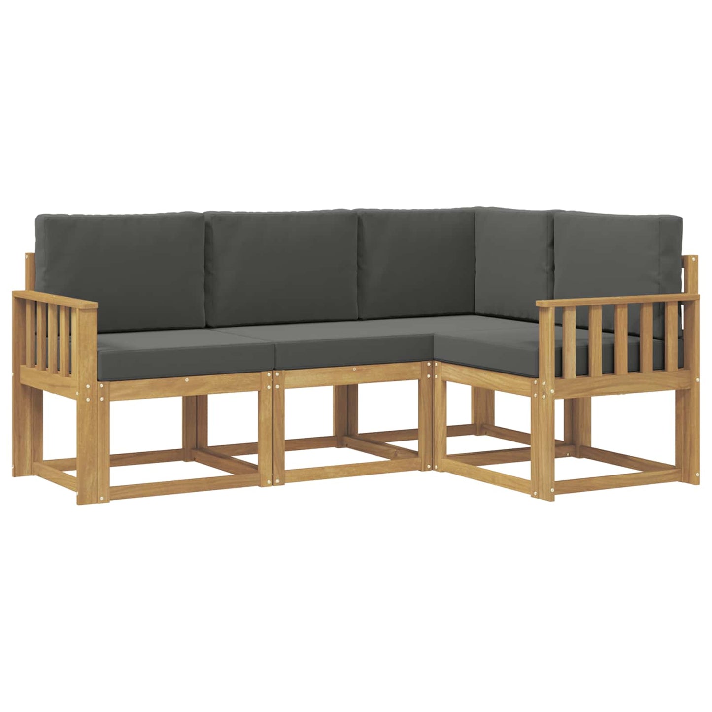 Buiten bankenset met kussen 4 pcs Wit en antracietkleurig is nu te koop bij PeponiXL, paradijselijk wonen!