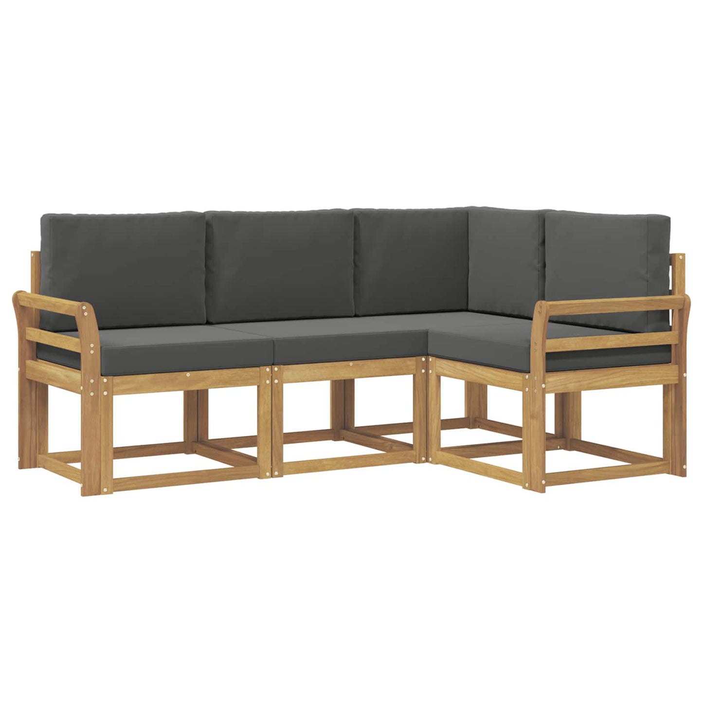 Buiten bankenset met kussen 4 pcs Wit en antracietkleurig is nu te koop bij PeponiXL, paradijselijk wonen!