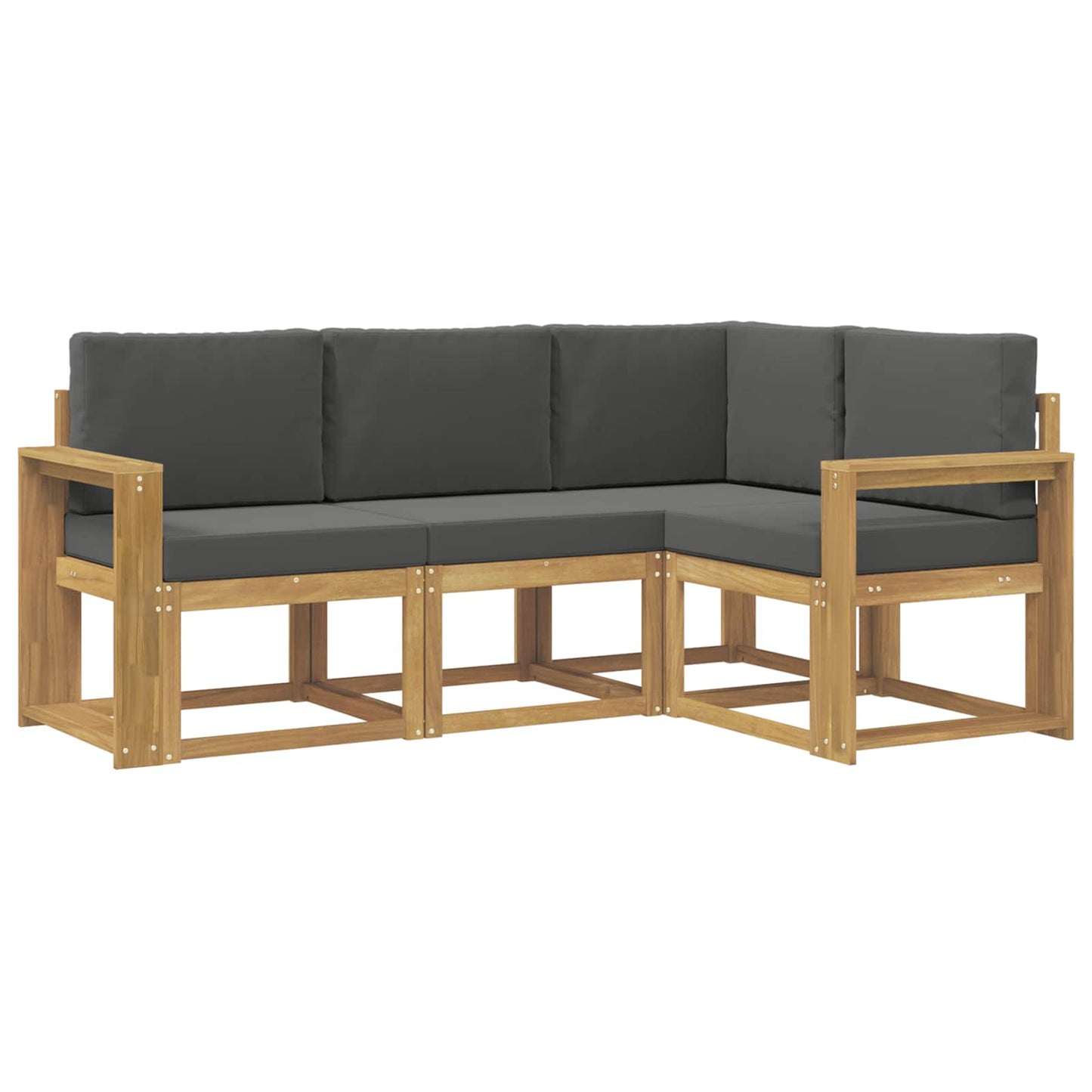 Buiten bankenset met kussen 4 pcs Wit en antracietkleurig is nu te koop bij PeponiXL, paradijselijk wonen!