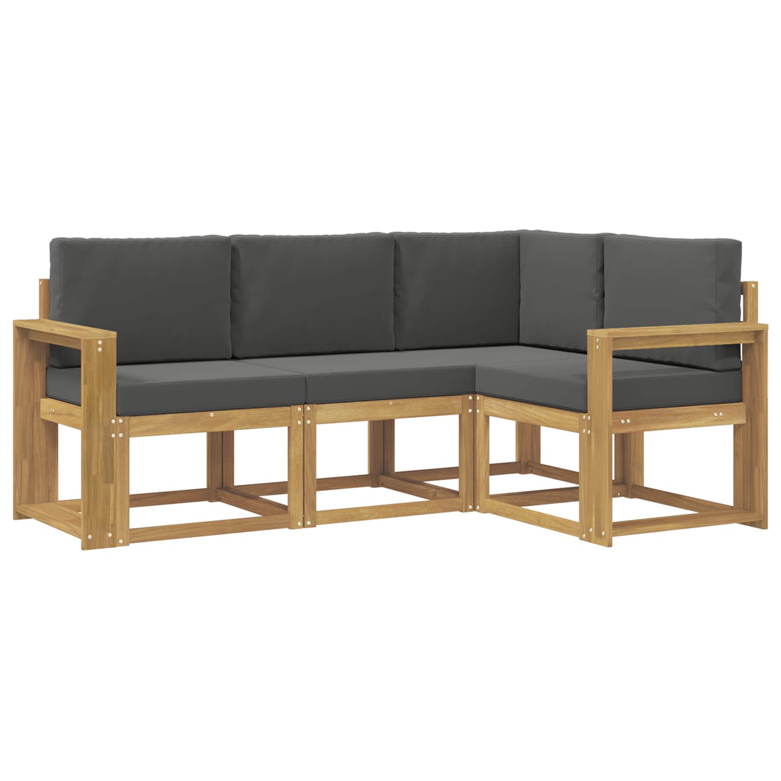 Buiten bankenset met kussen 4 pcs Wit en antracietkleurig is nu te koop bij PeponiXL, paradijselijk wonen!