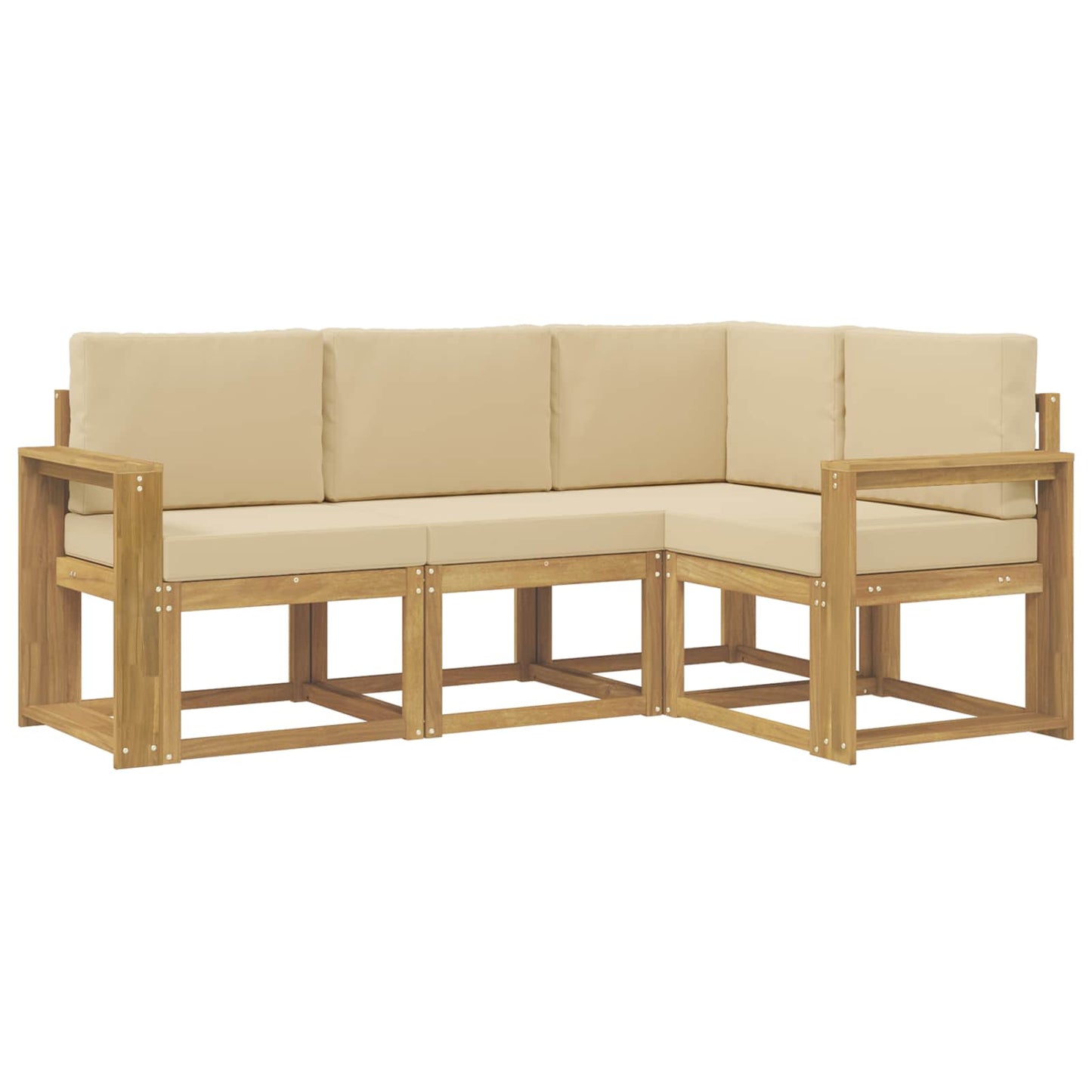 Buiten bankenset 4 pcs Wit en Beige is nu te koop bij PeponiXL, paradijselijk wonen!