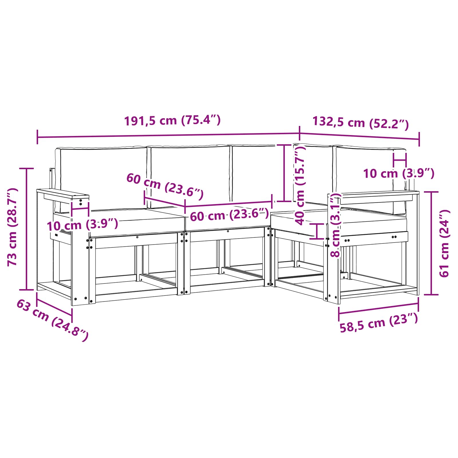 Buiten bankenset 4 pcs Wit en Beige is nu te koop bij PeponiXL, paradijselijk wonen!