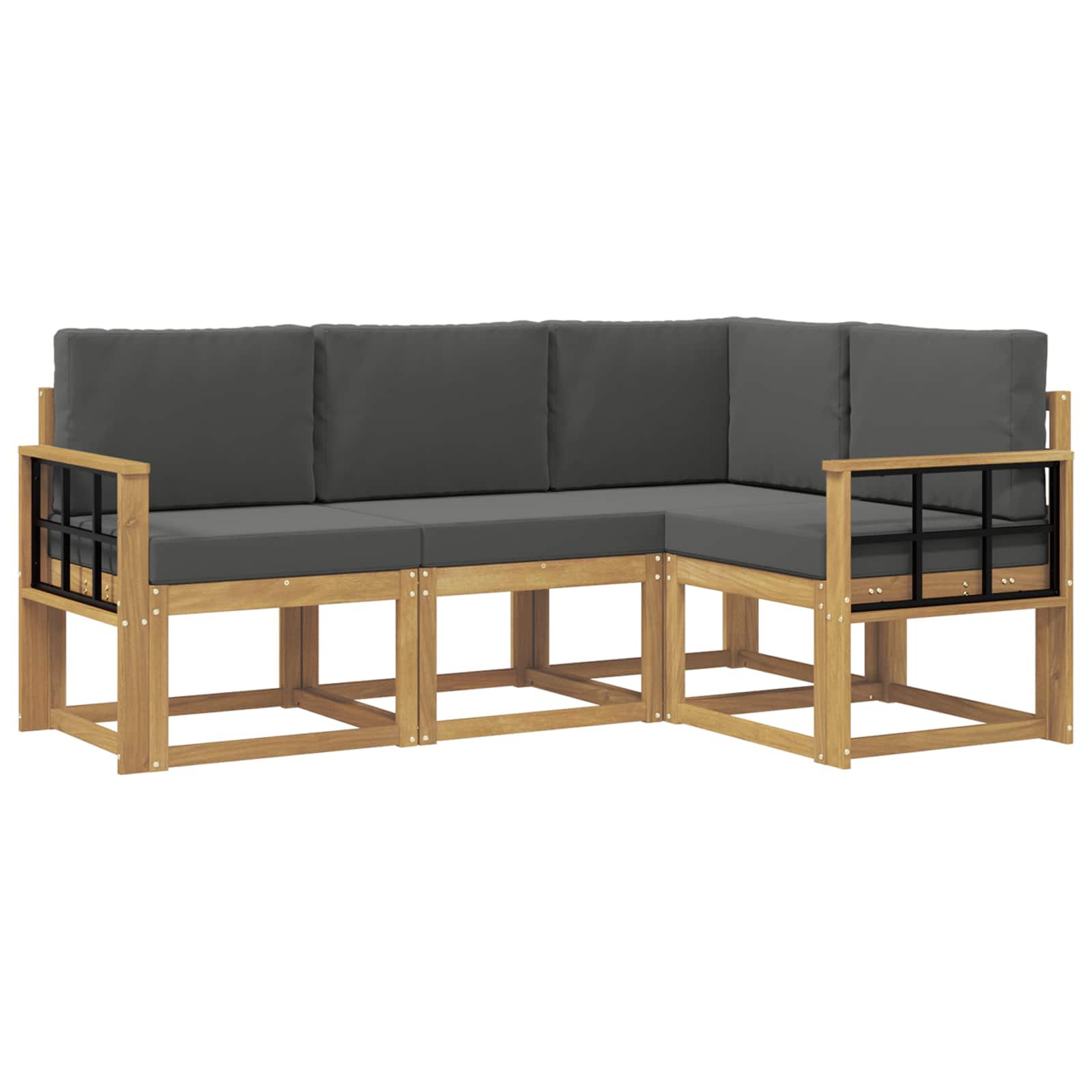 Buiten bankenset met kussen 4 pcs Wit en antracietkleurig is nu te koop bij PeponiXL, paradijselijk wonen!