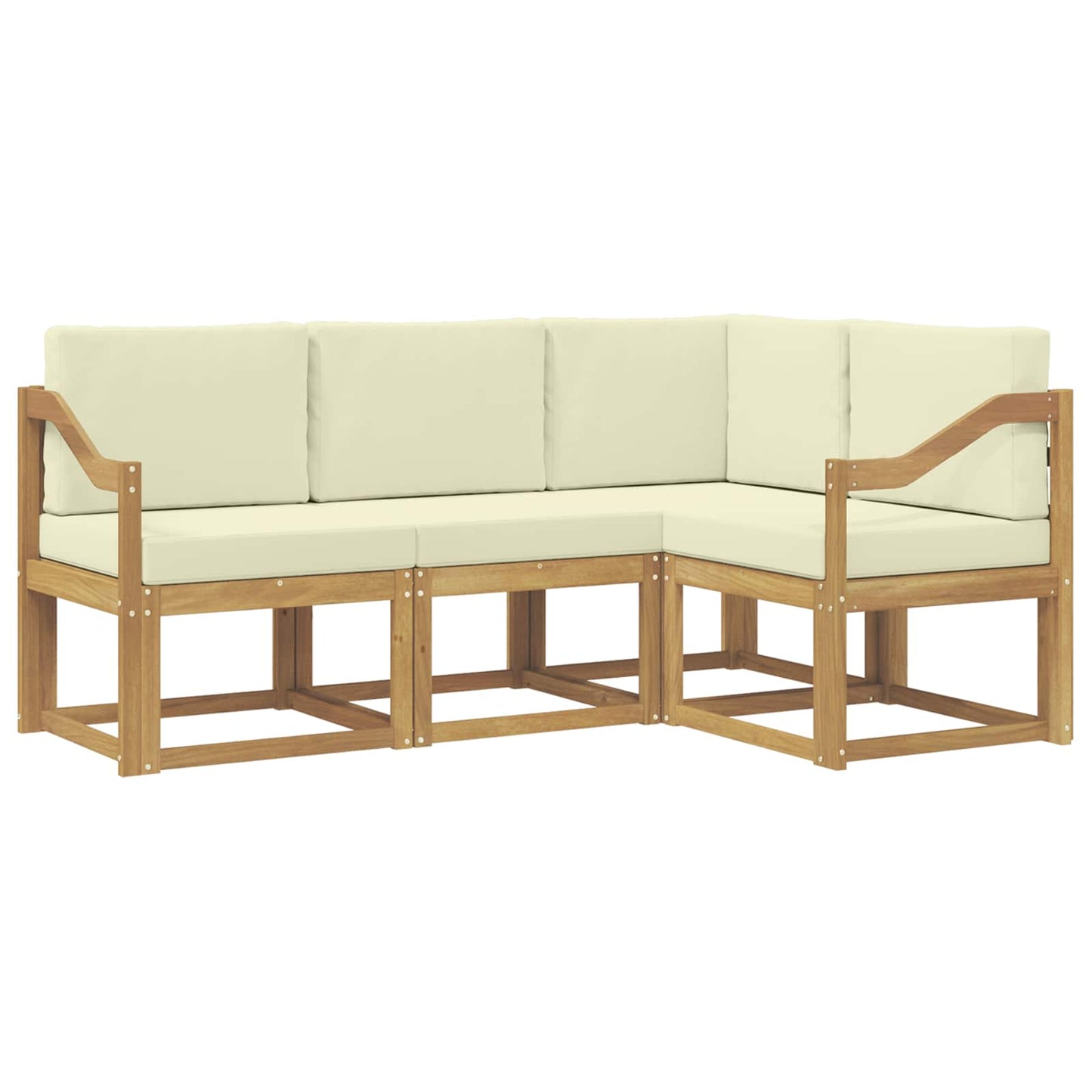 Buiten bankenset met kussen 4 pcs Wit en crèmekleurig is nu te koop bij PeponiXL, paradijselijk wonen!