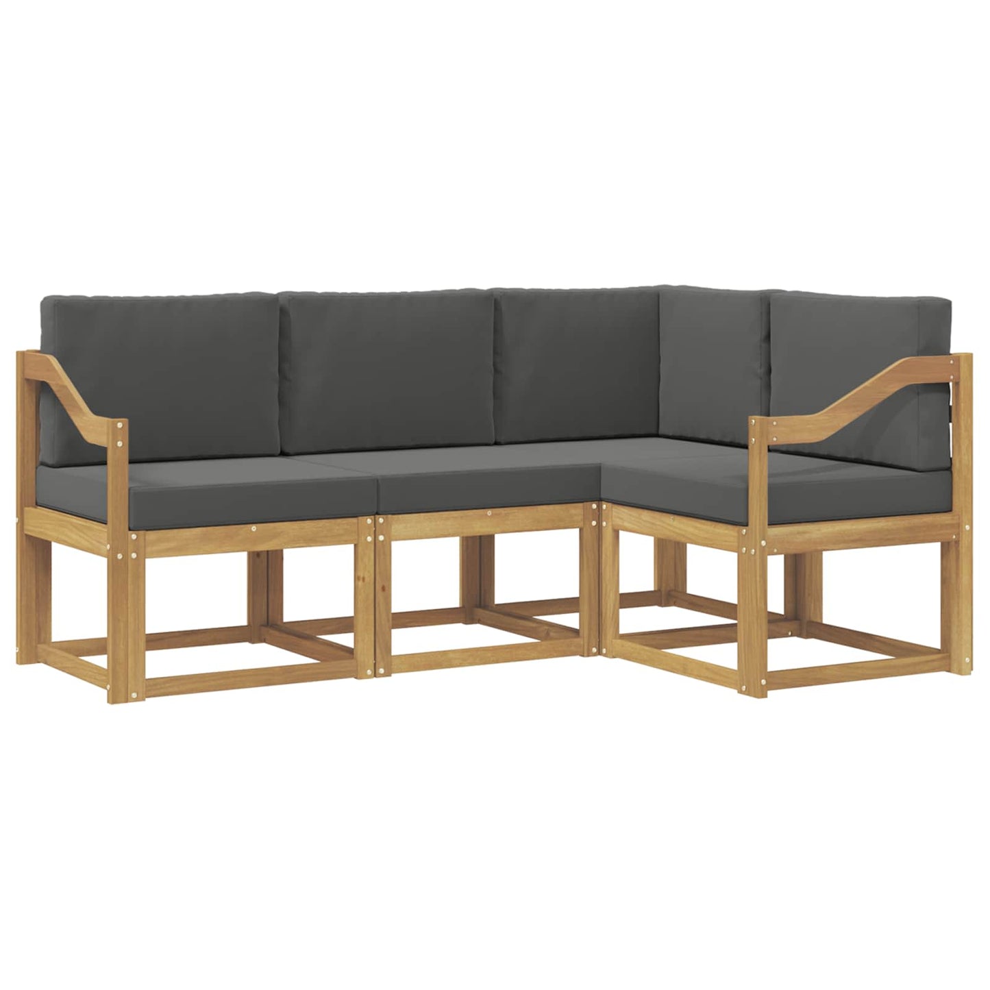 Buiten bankenset met kussen 4 pcs Wit en antracietkleurig is nu te koop bij PeponiXL, paradijselijk wonen!