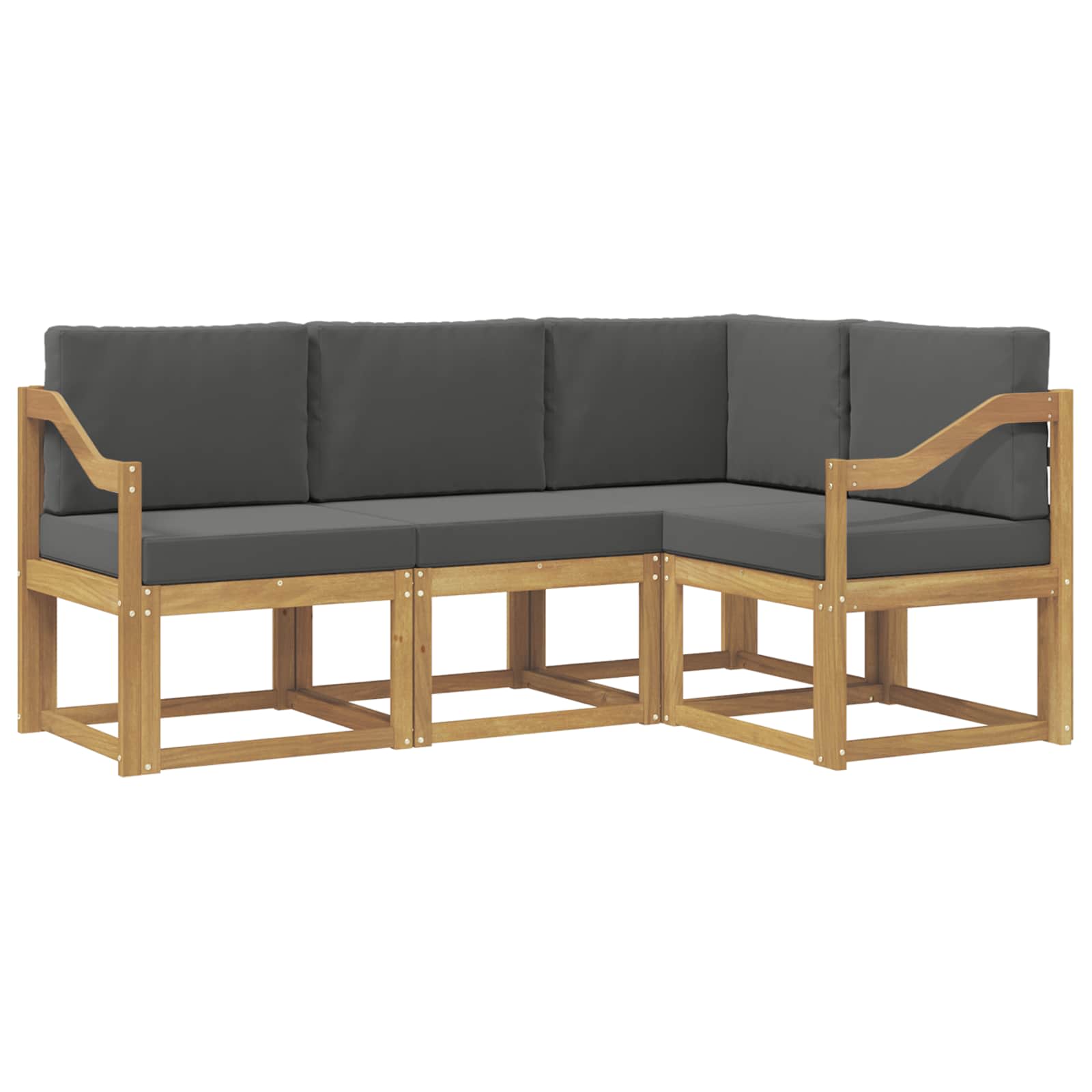 Buiten bankenset met kussen 4 pcs Wit en antracietkleurig is nu te koop bij PeponiXL, paradijselijk wonen!