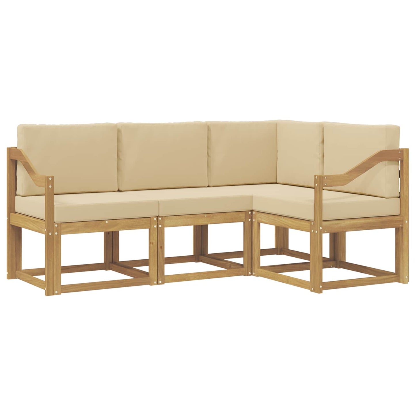 Buiten bankenset met kussen 4 pcs Wit en Beige is nu te koop bij PeponiXL, paradijselijk wonen!