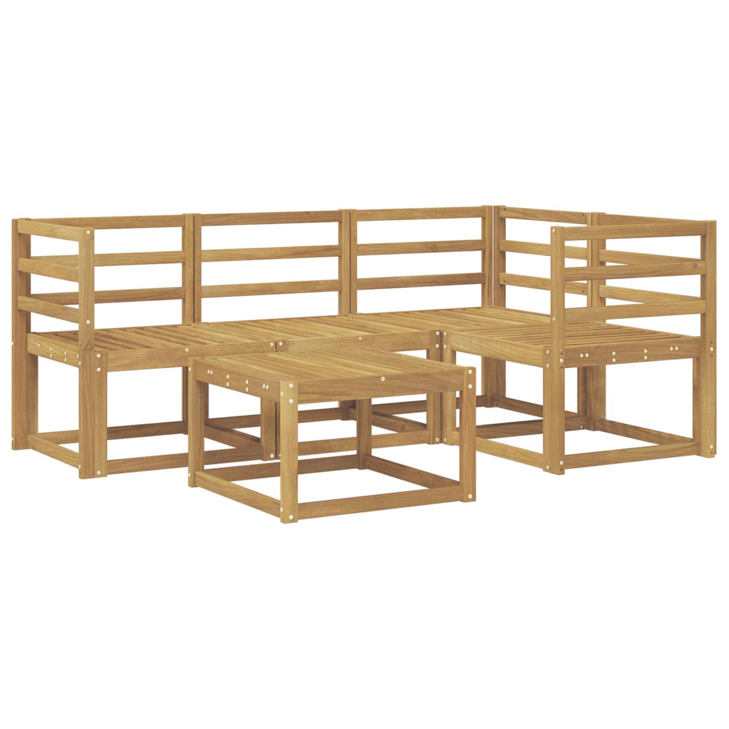 Buiten bankenset 5 pcs Wit 59 x 59 x 37 cm Massief Acaciahout