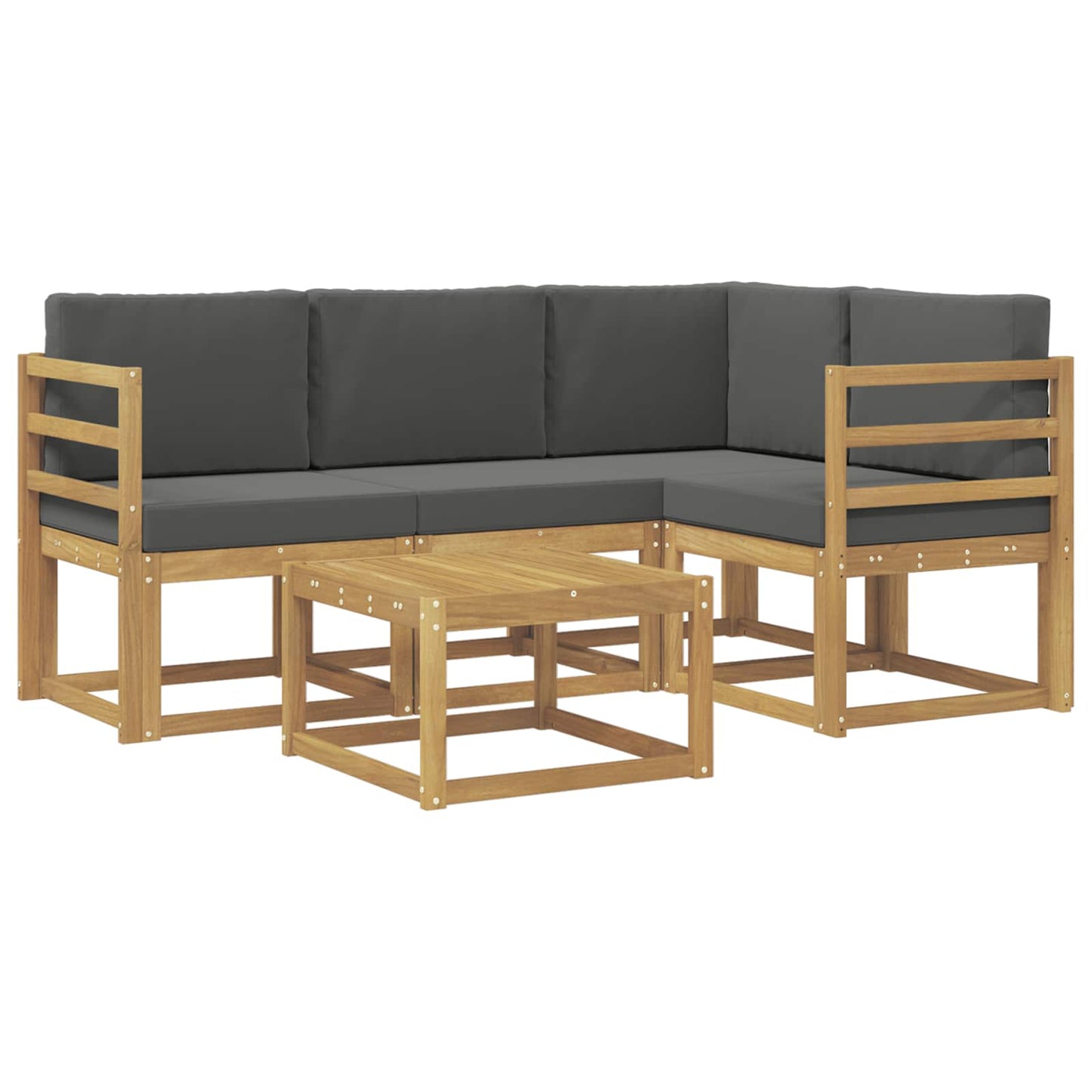Buiten bankenset met kussen 5 pcs Wit en antracietkleurig is nu te koop bij PeponiXL, paradijselijk wonen!