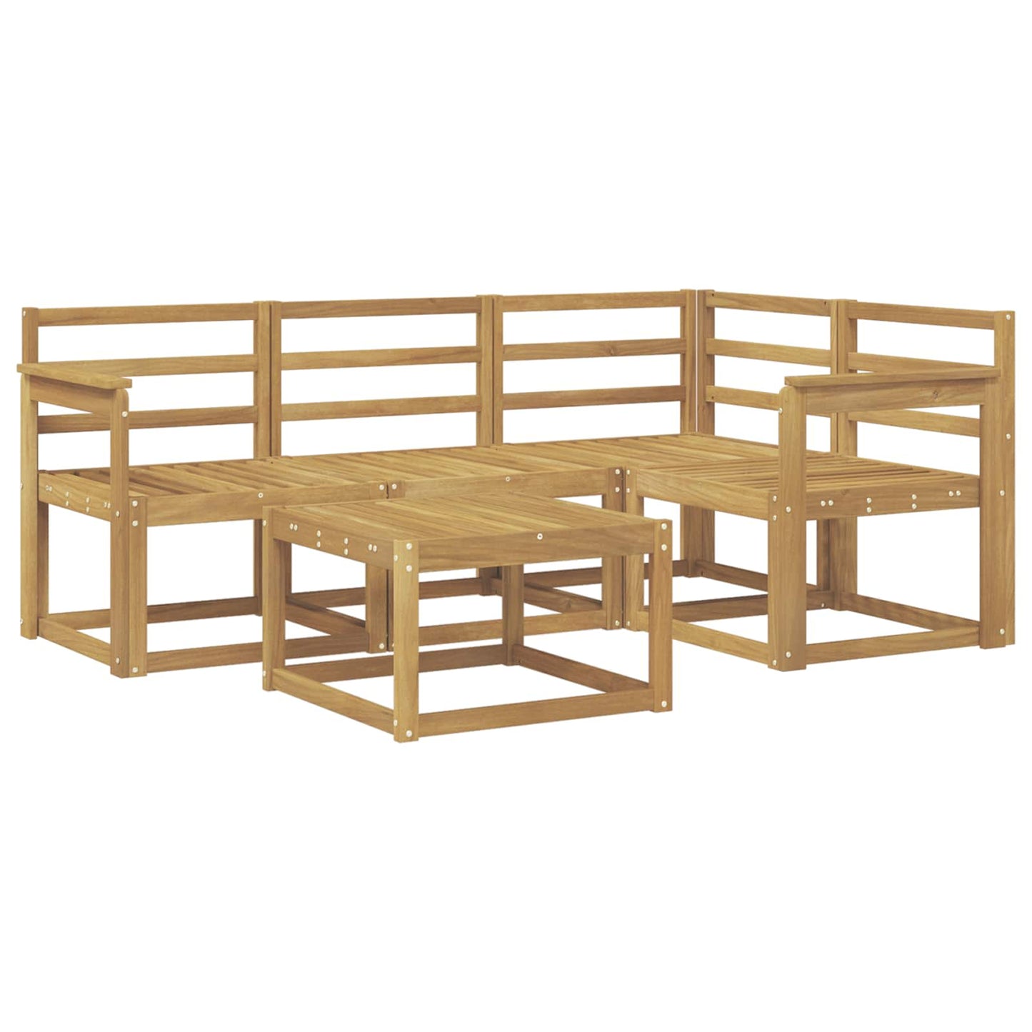 Buiten bankenset 5 pcs Wit 59 x 59 x 37 cm Massief Acaciahout
