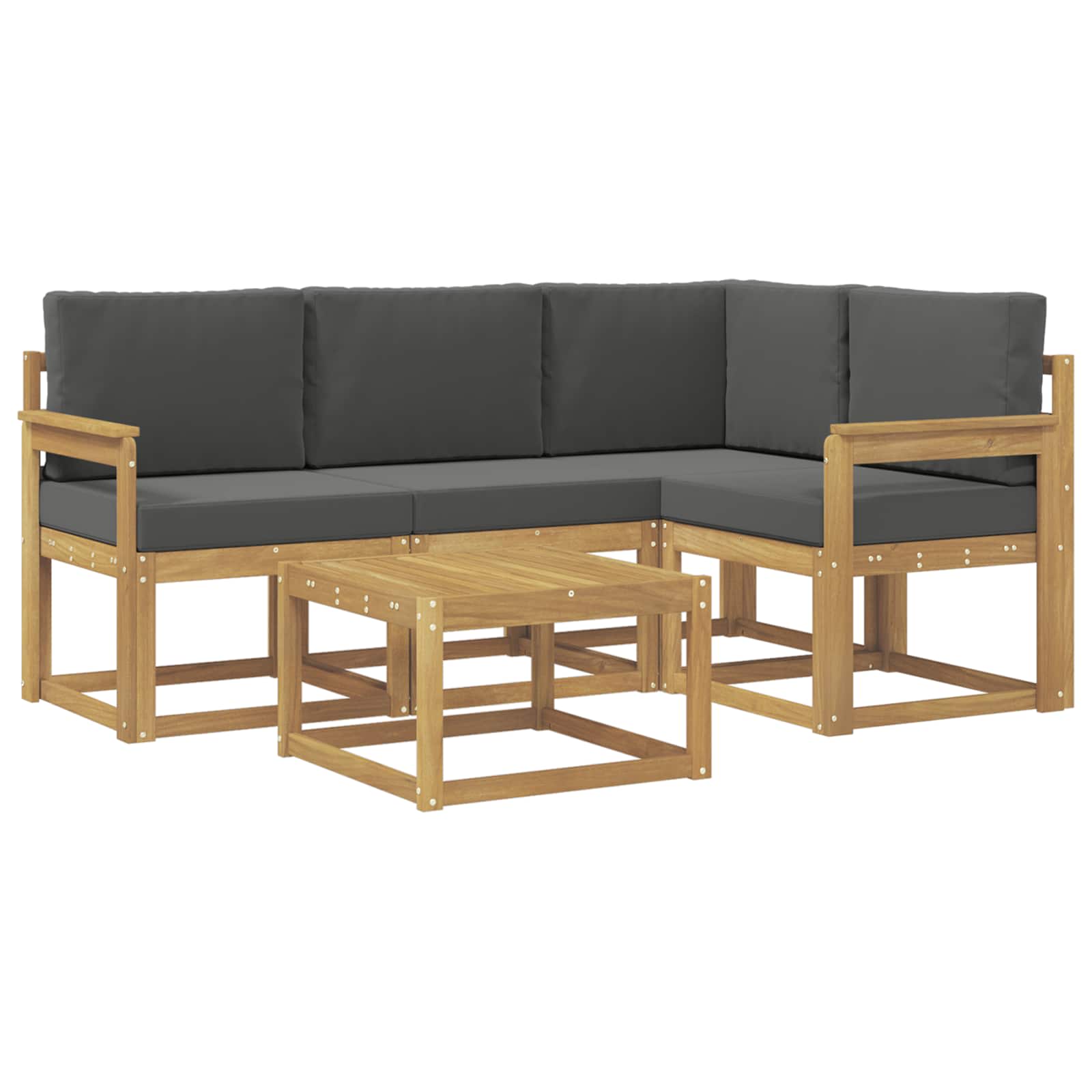 Buiten bankenset met kussen 5 pcs Wit en antracietkleurig is nu te koop bij PeponiXL, paradijselijk wonen!