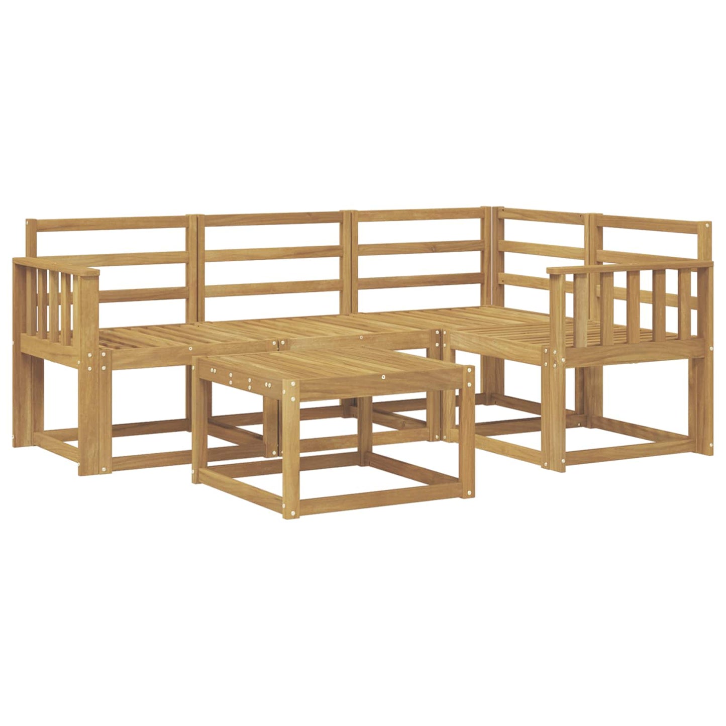 Buiten bankenset 5 pcs Wit 59 x 59 x 37 cm Massief Acaciahout