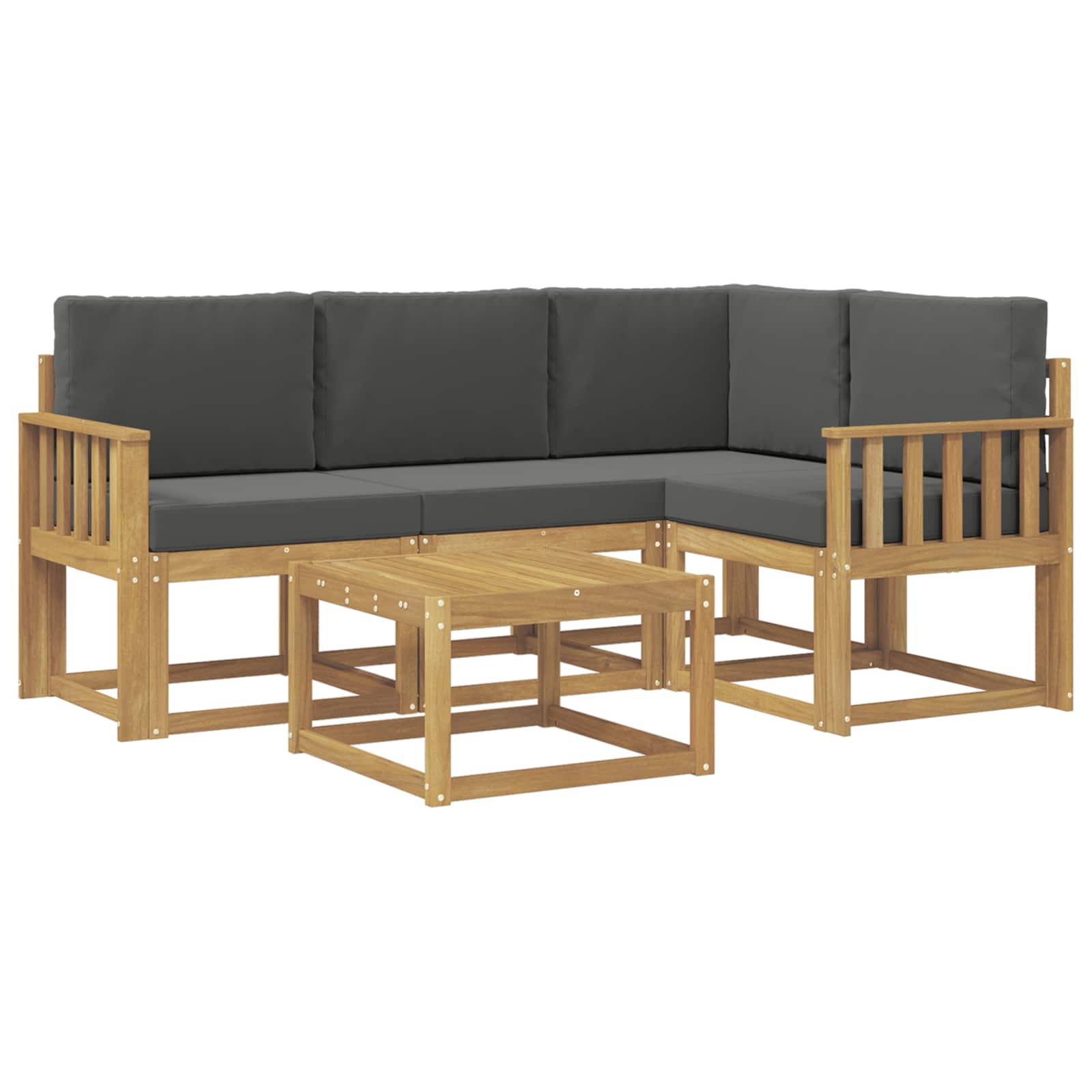 Buiten bankenset met kussen 5 pcs Wit en antracietkleurig is nu te koop bij PeponiXL, paradijselijk wonen!