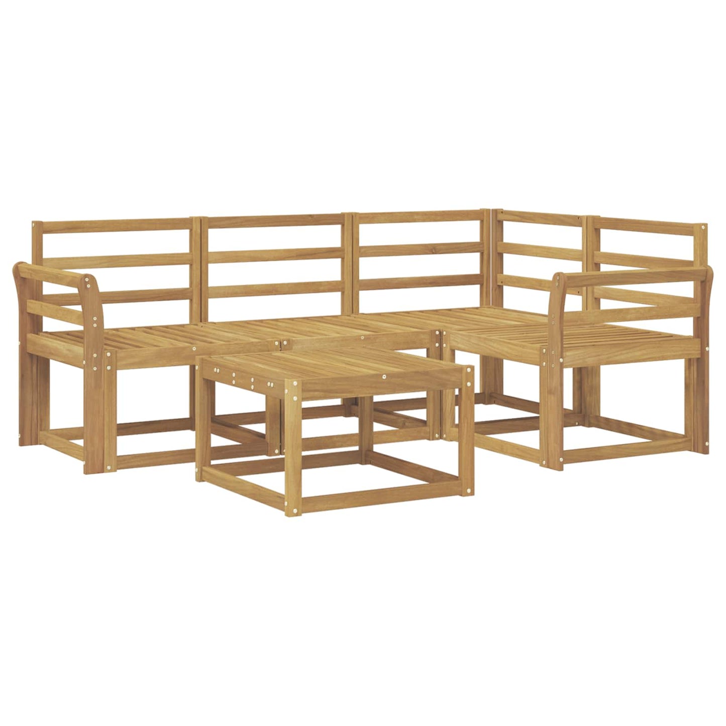 Buiten bankenset 5 pcs Wit 59 x 59 x 37 cm Massief Acaciahout