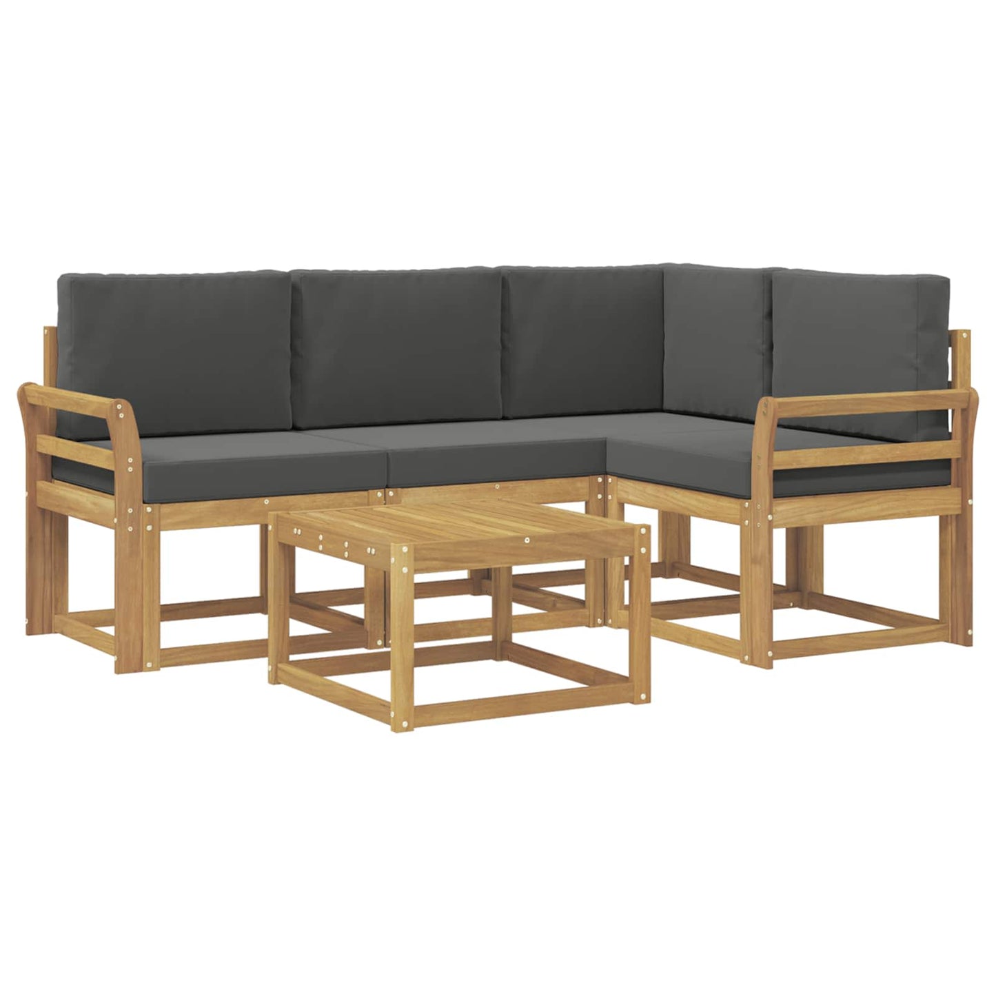 Buiten bankenset met kussen 5 pcs Wit en antracietkleurig is nu te koop bij PeponiXL, paradijselijk wonen!