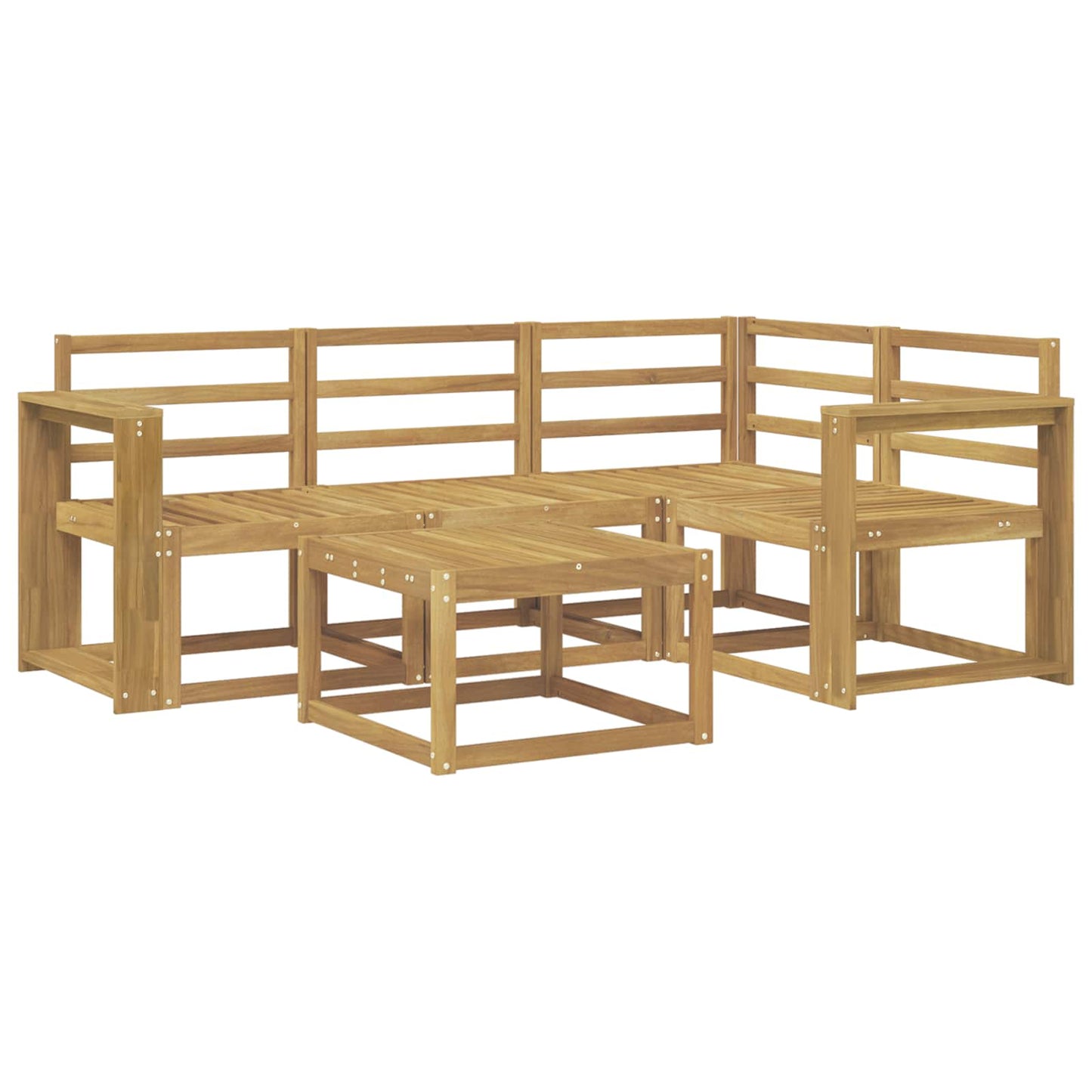 Buiten bankenset 5 pcs Wit 59 x 59 x 37 cm Massief Acaciahout