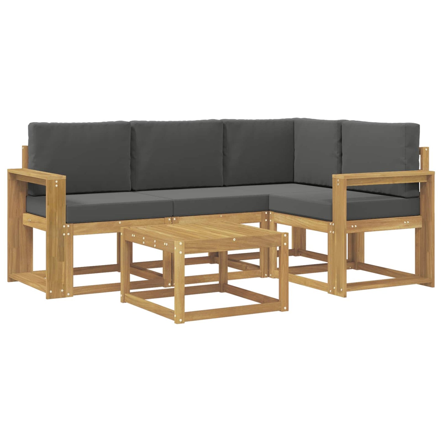 Buiten bankenset met kussen 5 pcs Wit en antracietkleurig is nu te koop bij PeponiXL, paradijselijk wonen!
