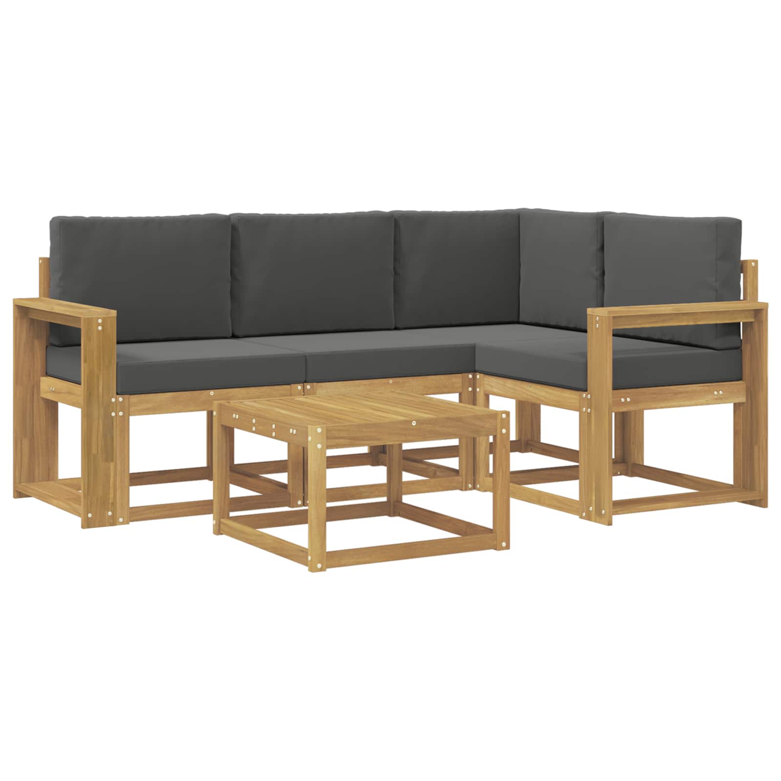 Buiten bankenset met kussen 5 pcs Wit en antracietkleurig is nu te koop bij PeponiXL, paradijselijk wonen!