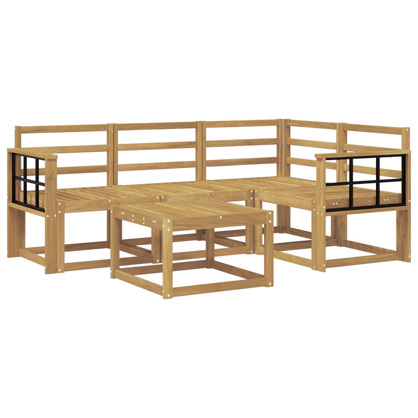 Buiten bankenset 5 pcs Wit 59 x 59 x 37 cm Massief Acaciahout
