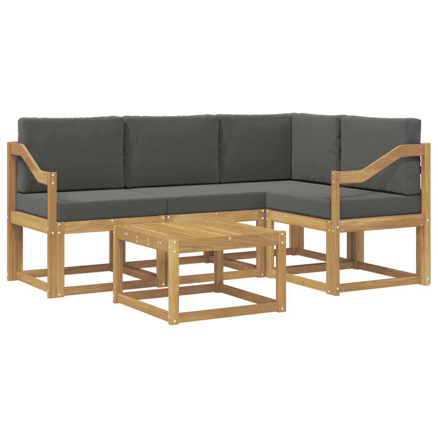 Buiten bankenset met kussen 5 pcs Wit en antracietkleurig is nu te koop bij PeponiXL, paradijselijk wonen!