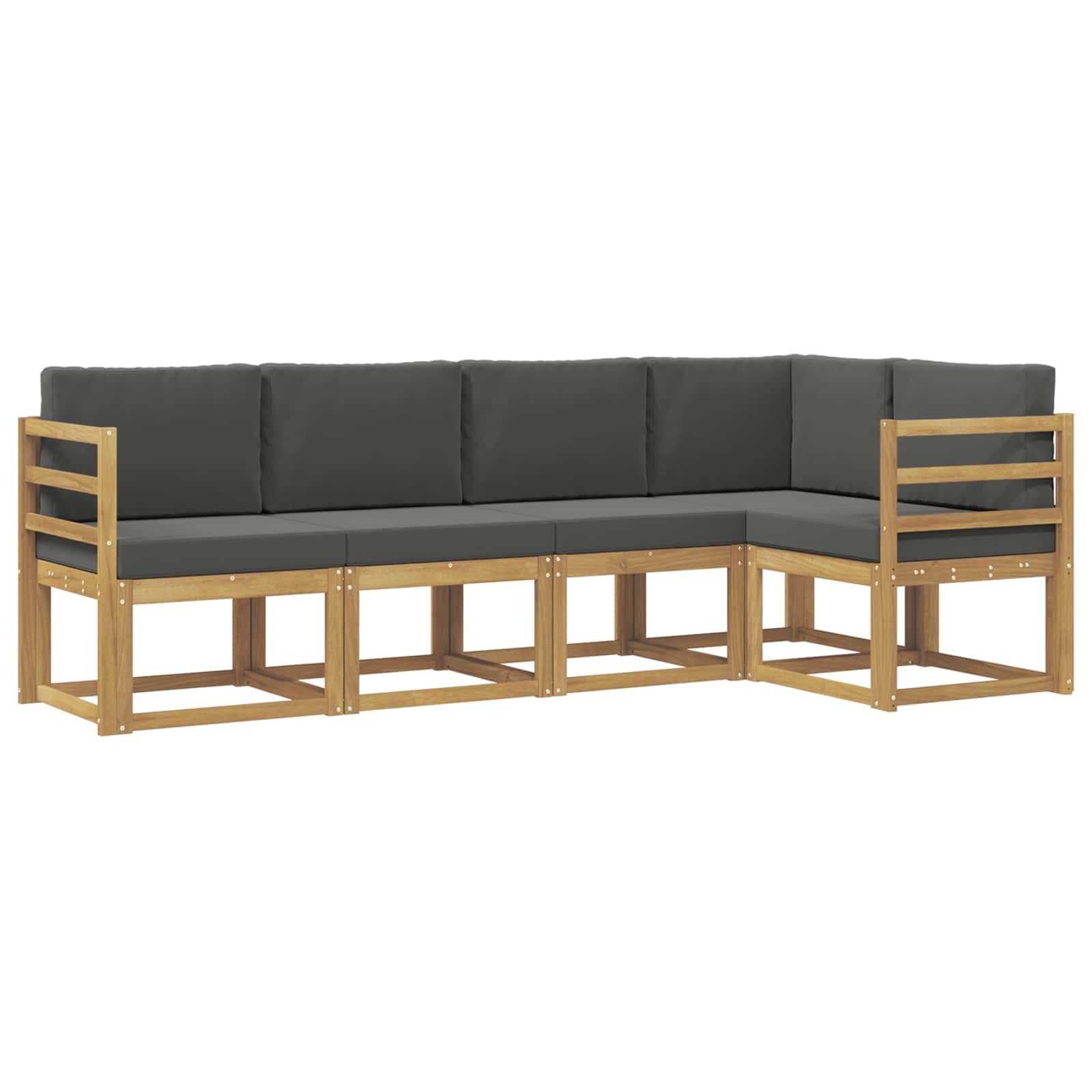 Buiten bankenset met kussen 5 pcs Wit en antracietkleurig is nu te koop bij PeponiXL, paradijselijk wonen!