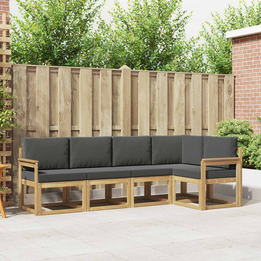 Buiten bankenset met kussen 5 pcs Wit en antracietkleurig is nu te koop bij PeponiXL, paradijselijk wonen!