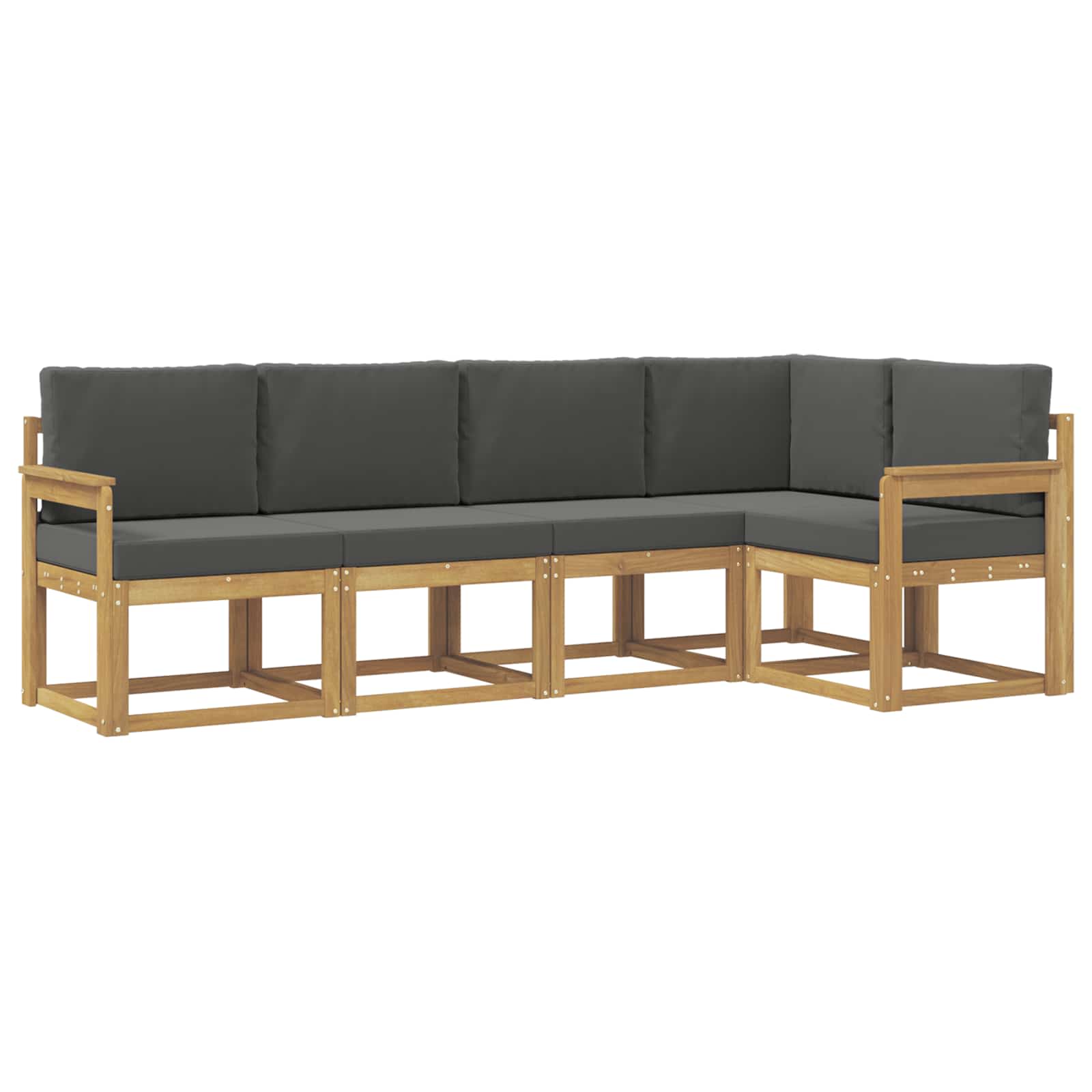 Buiten bankenset met kussen 5 pcs Wit en antracietkleurig is nu te koop bij PeponiXL, paradijselijk wonen!