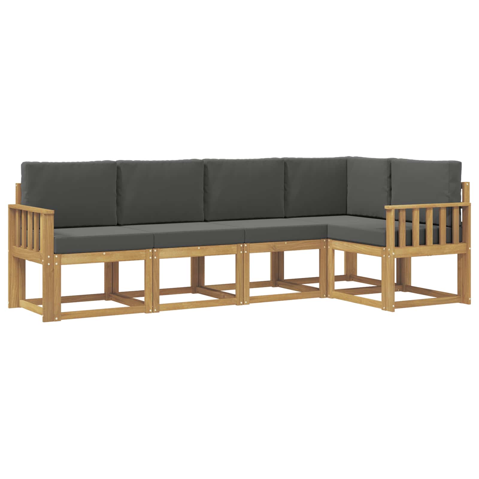 Buiten bankenset met kussen 5 pcs Wit en antracietkleurig is nu te koop bij PeponiXL, paradijselijk wonen!