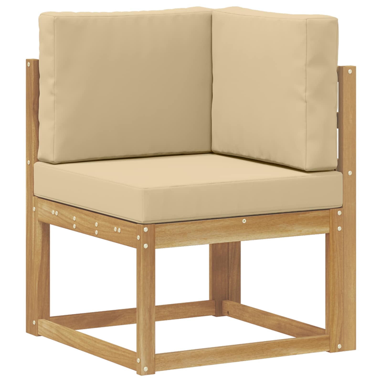 Buiten bankenset met kussen 5 pcs Wit en Beige is nu te koop bij PeponiXL, paradijselijk wonen!