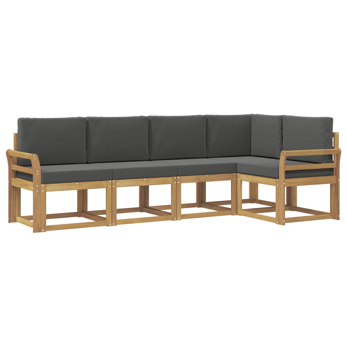 Buiten bankenset met kussen 5 pcs Wit en antracietkleurig is nu te koop bij PeponiXL, paradijselijk wonen!