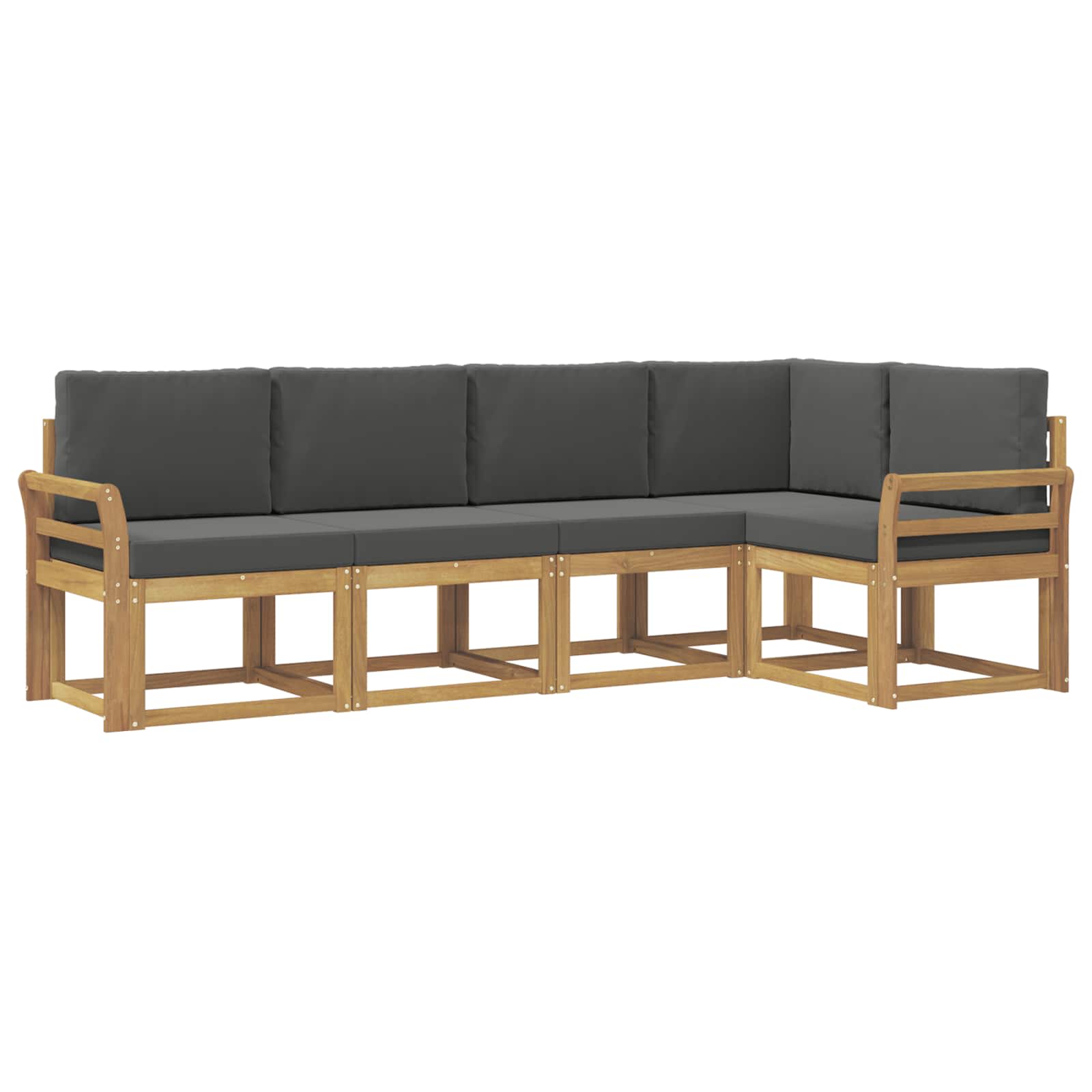 Buiten bankenset met kussen 5 pcs Wit en antracietkleurig is nu te koop bij PeponiXL, paradijselijk wonen!