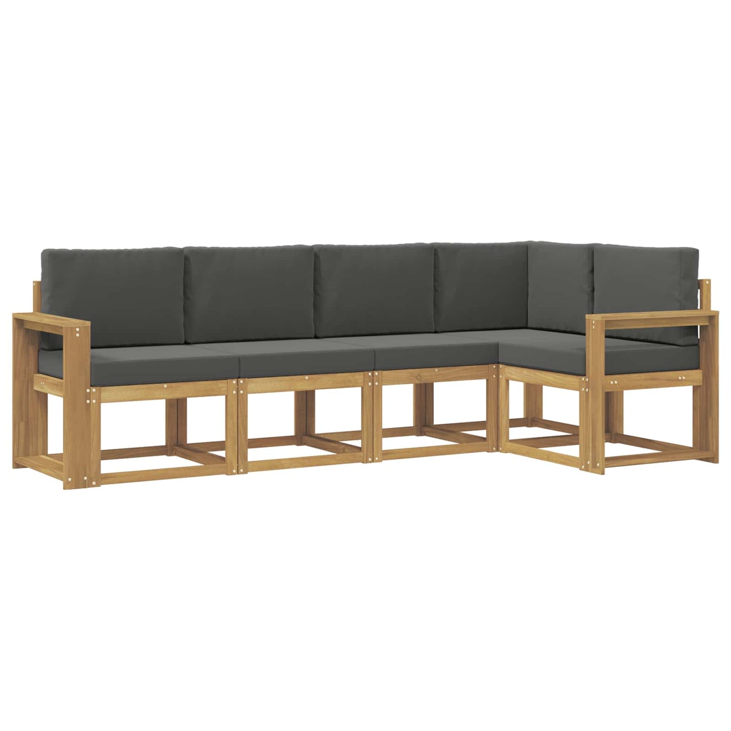 Buiten bankenset met kussen 5 pcs Wit en antracietkleurig is nu te koop bij PeponiXL, paradijselijk wonen!