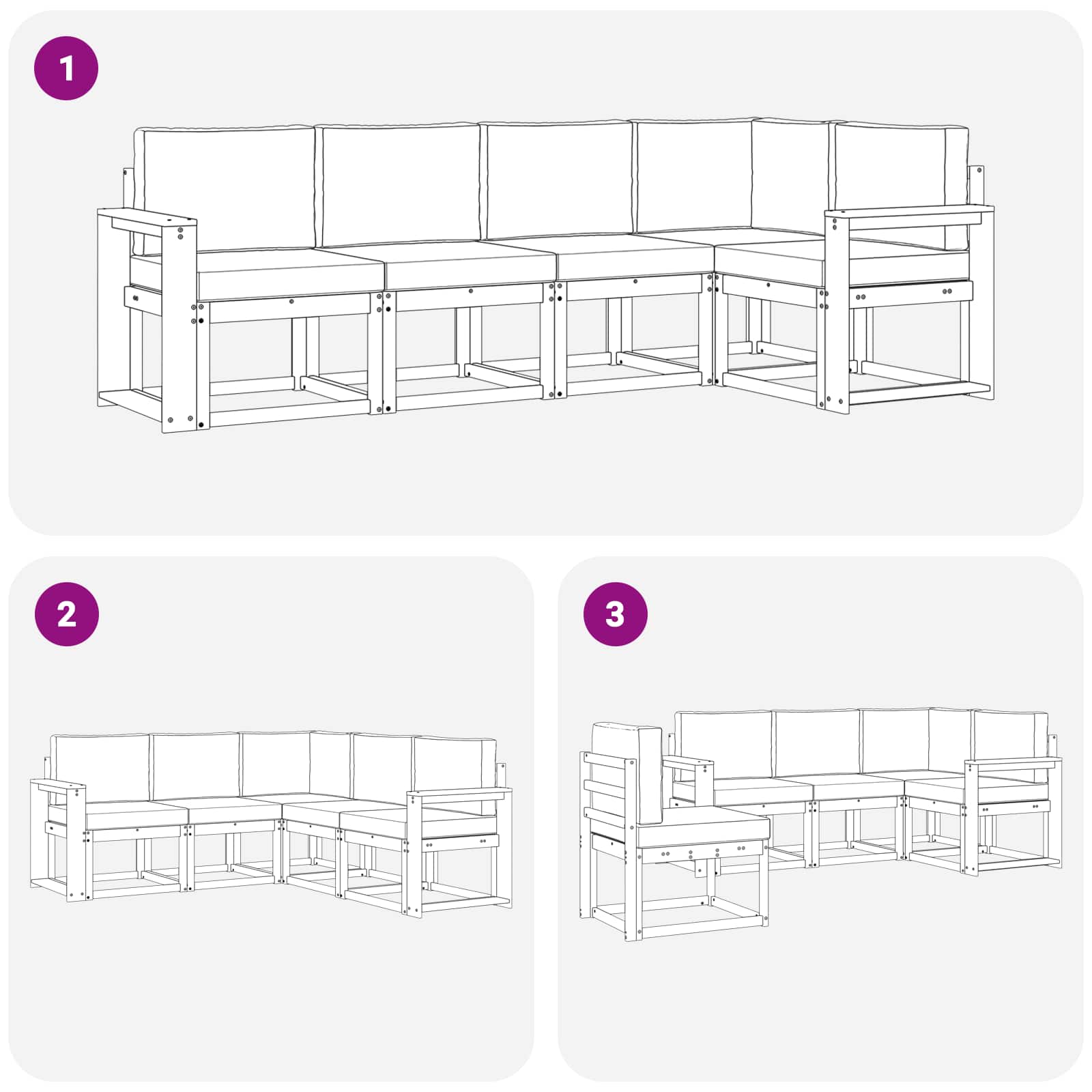 Buiten bankenset met kussen 5 pcs Wit en Beige is nu te koop bij PeponiXL, paradijselijk wonen!