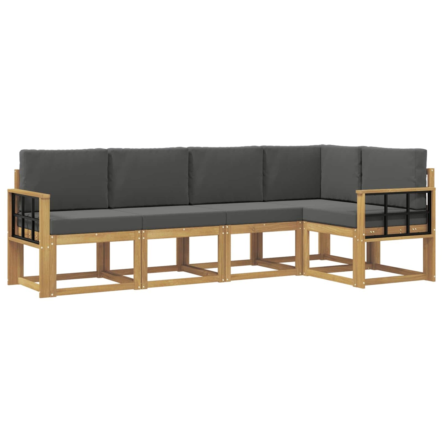 Buiten bankenset met kussen 5 pcs Wit en antracietkleurig is nu te koop bij PeponiXL, paradijselijk wonen!