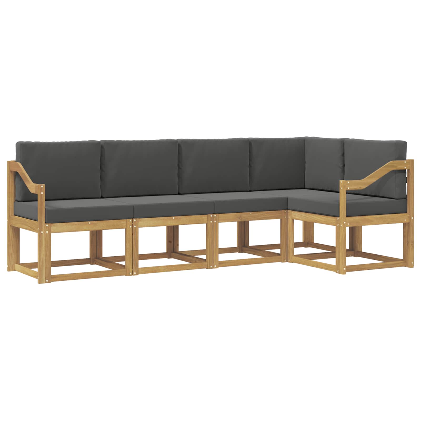 Buiten bankenset met kussen 5 pcs Wit en antracietkleurig is nu te koop bij PeponiXL, paradijselijk wonen!