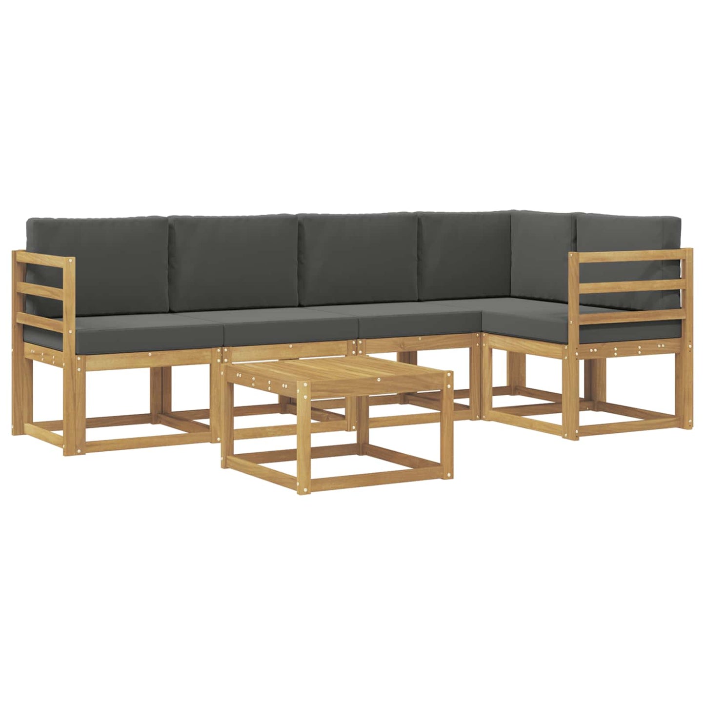 Buiten bankenset met kussen 6 pcs Wit en antracietkleurig is nu te koop bij PeponiXL, paradijselijk wonen!