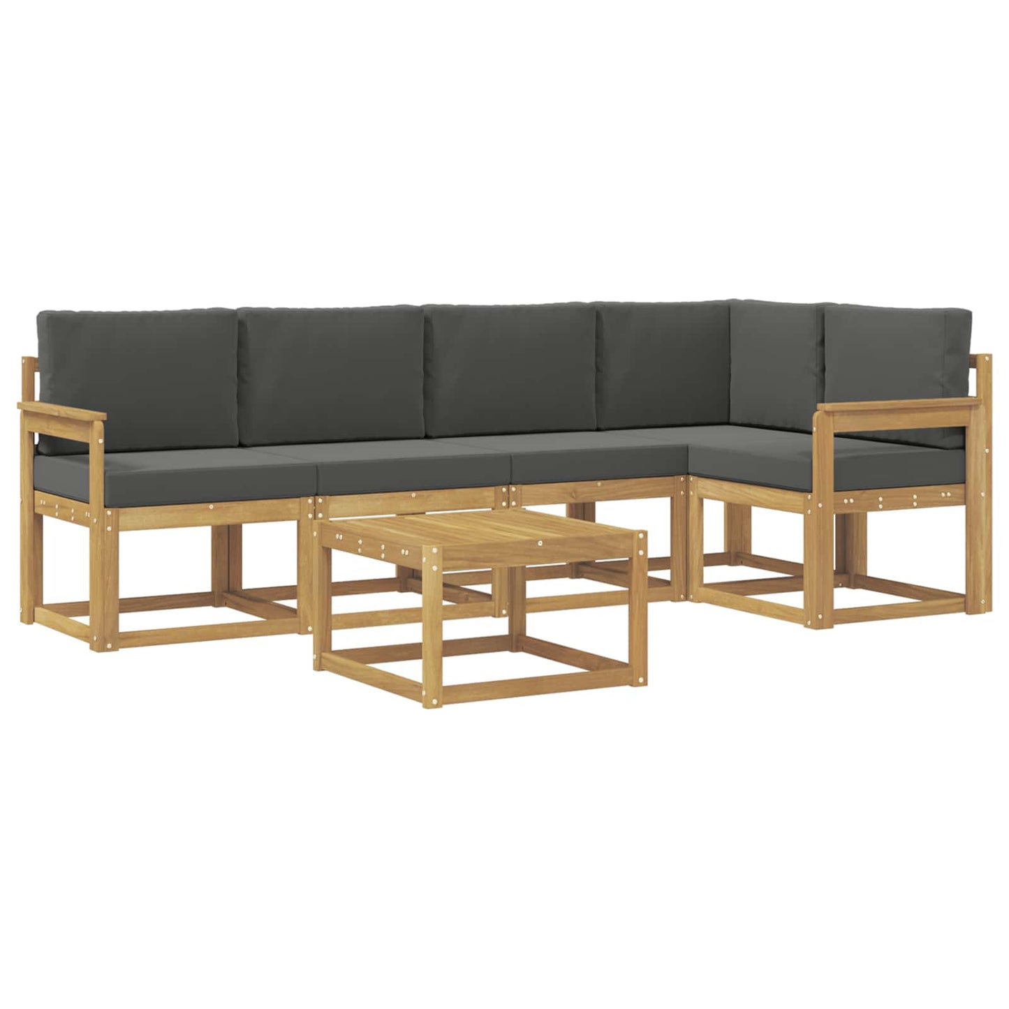 Buiten bankenset met kussen 6 pcs Wit en antracietkleurig is nu te koop bij PeponiXL, paradijselijk wonen!