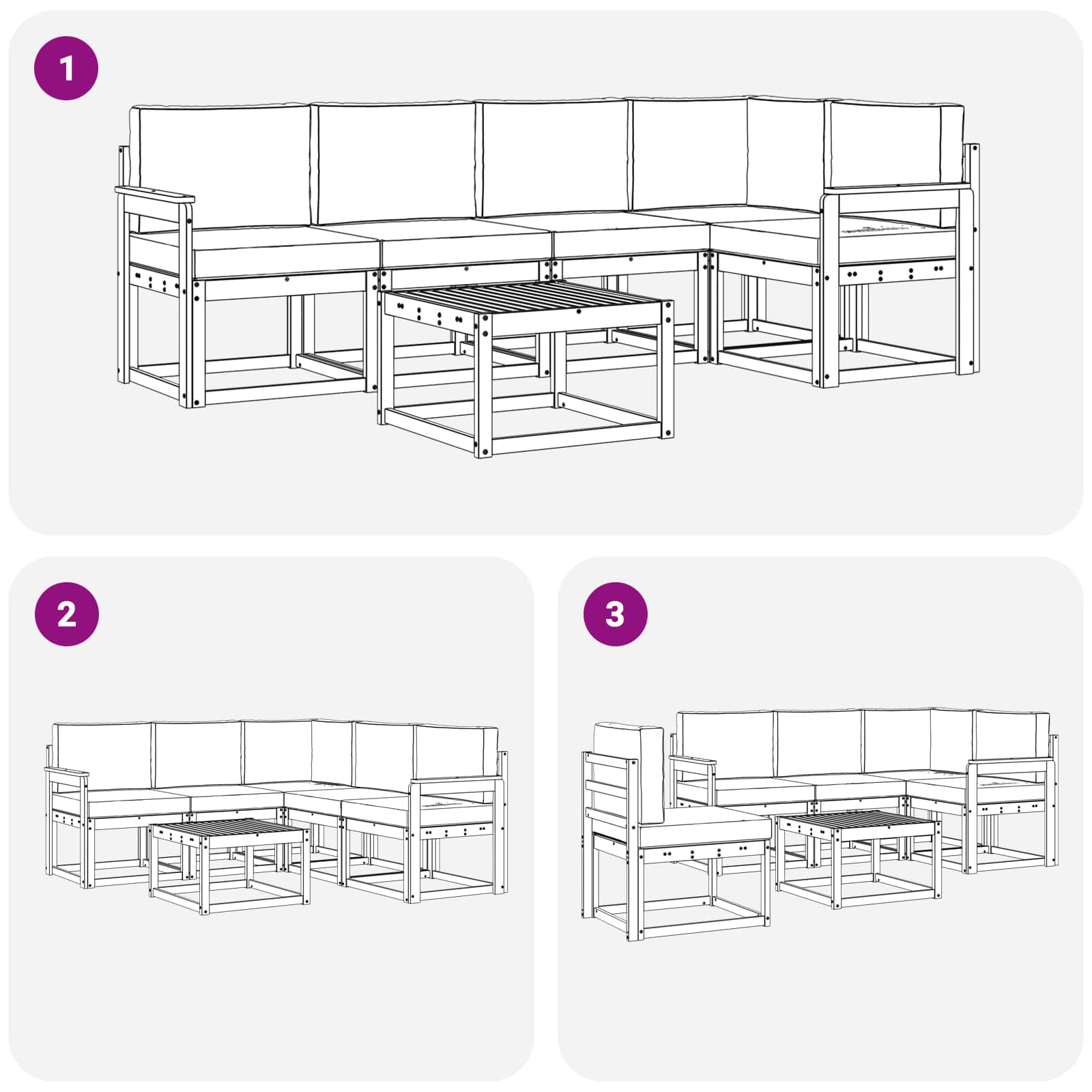 Buiten bankenset 6 pcs Wit en Beige Massief Acaciahout is nu te koop bij PeponiXL, paradijselijk wonen!