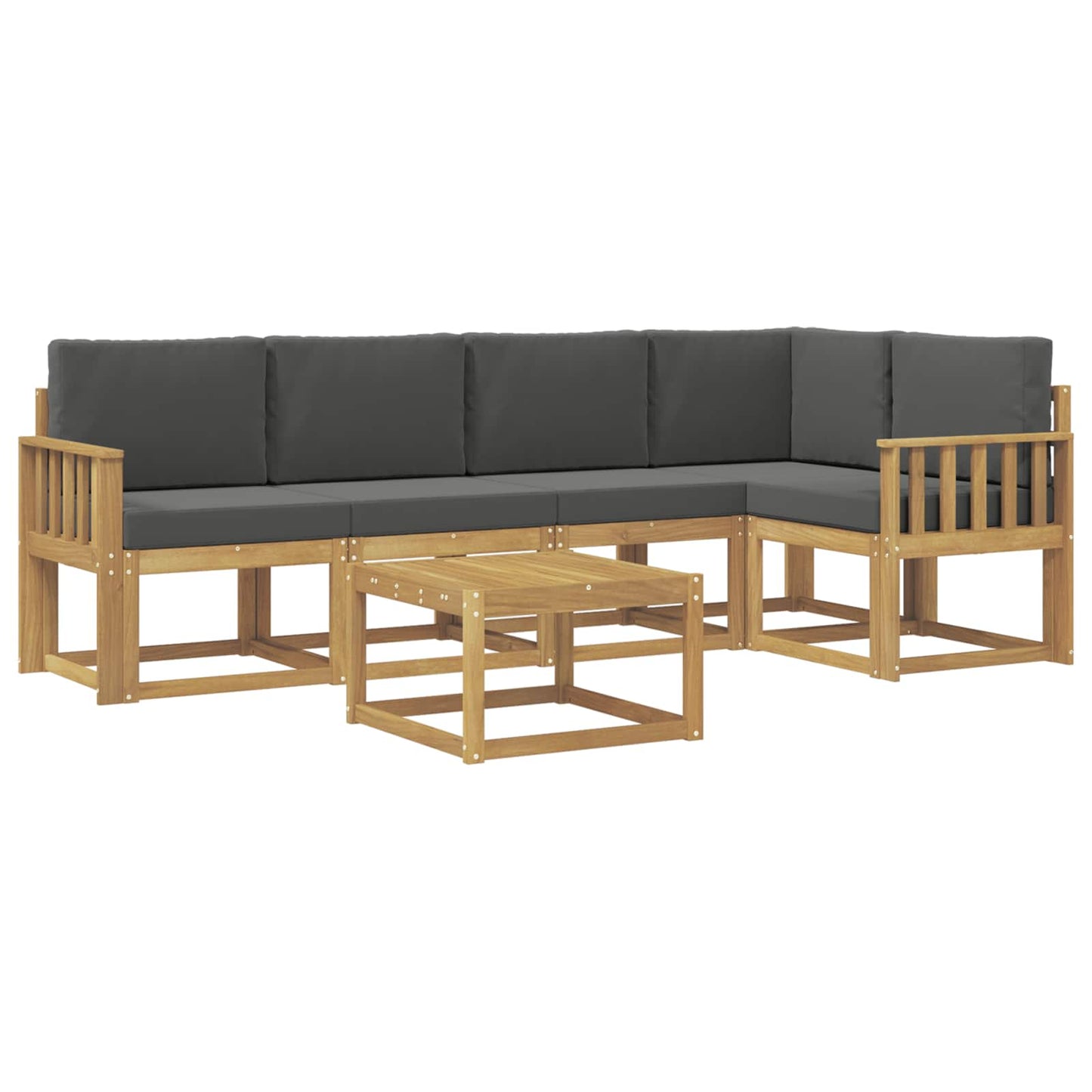 Buiten bankenset met kussen 6 pcs Wit en antracietkleurig is nu te koop bij PeponiXL, paradijselijk wonen!