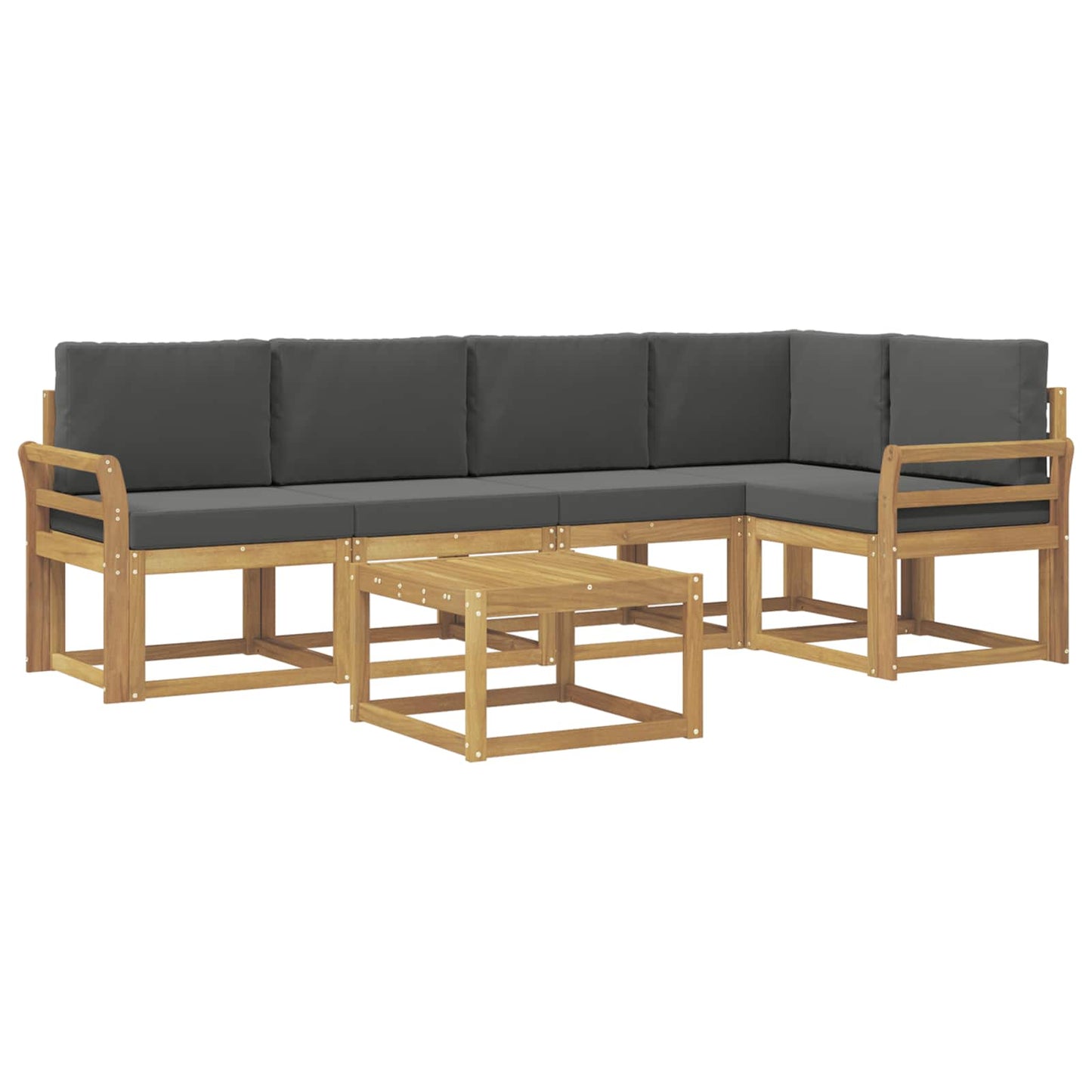 Buiten bankenset met kussen 6 pcs Wit en antracietkleurig is nu te koop bij PeponiXL, paradijselijk wonen!