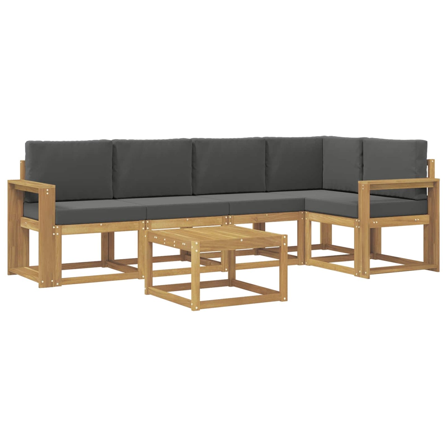 Buiten bankenset met kussen 6 pcs Wit en antracietkleurig is nu te koop bij PeponiXL, paradijselijk wonen!