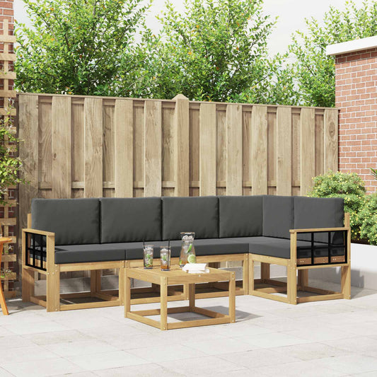 Buiten bankenset met kussen 6 pcs Wit en antracietkleurig is nu te koop bij PeponiXL, paradijselijk wonen!