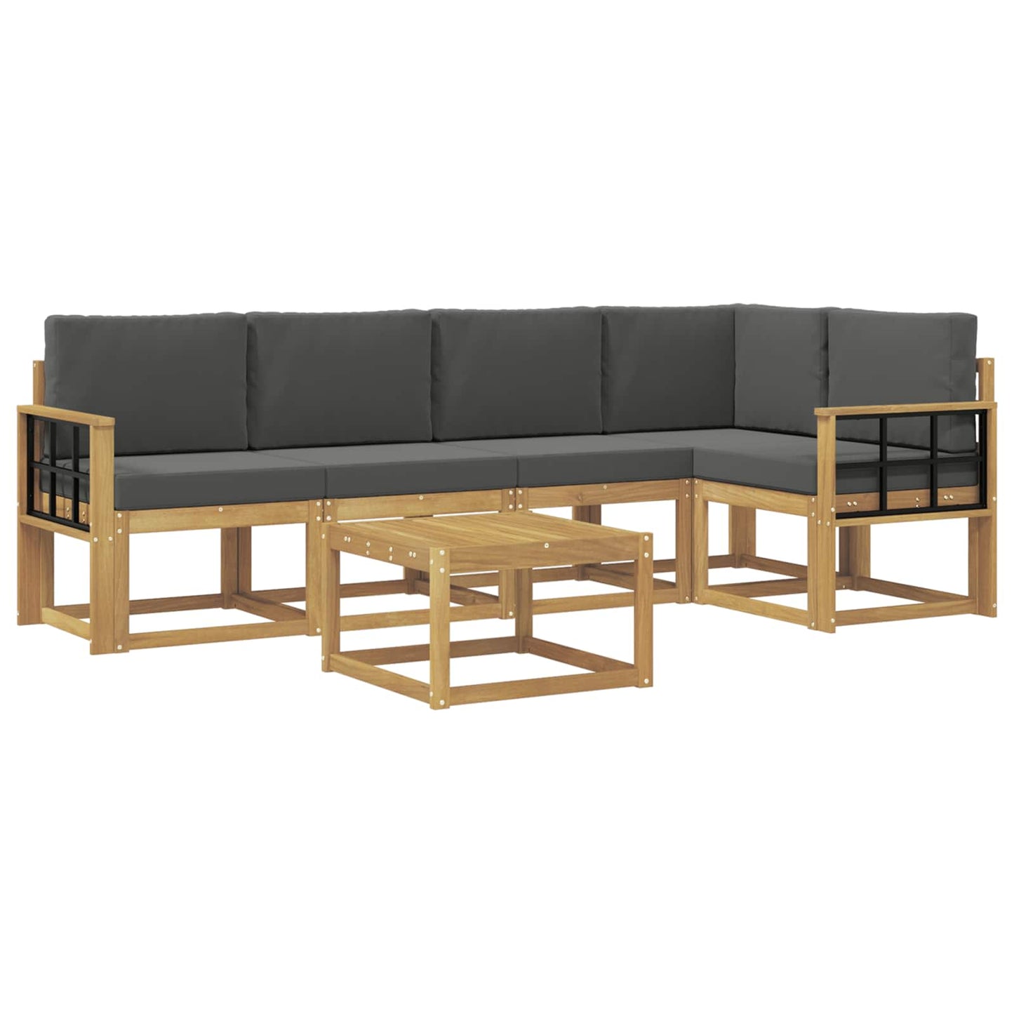 Buiten bankenset met kussen 6 pcs Wit en antracietkleurig is nu te koop bij PeponiXL, paradijselijk wonen!