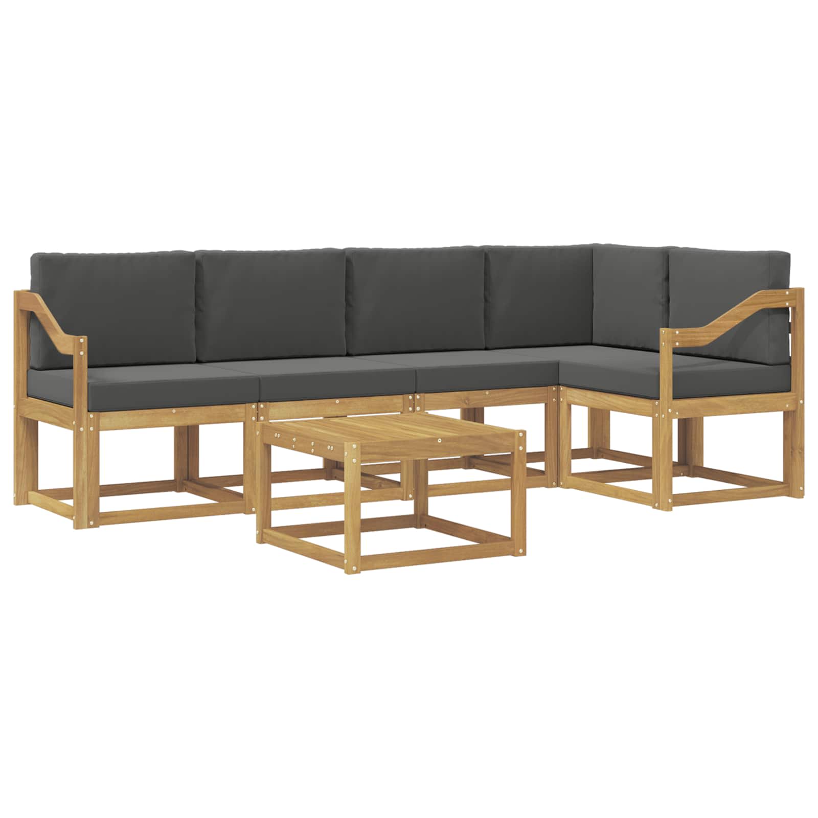 Buiten bankenset met kussen 6 pcs Wit en antracietkleurig is nu te koop bij PeponiXL, paradijselijk wonen!